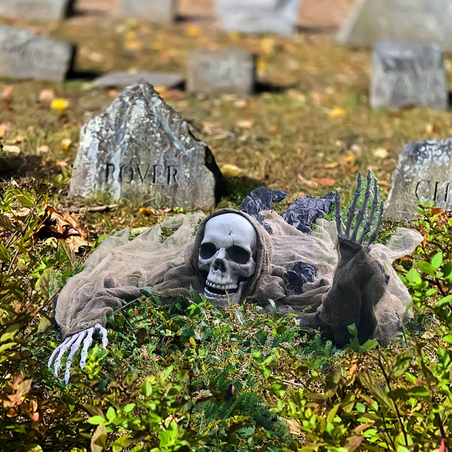 ESSENSON Halloween Zombie Groundbreaker, 65 Inch Halloween Decorations Skeleton, Halloween Prop for Halloween Outdoor, Lawn, Yard, Patio Decoration, Graveyard Haunted House Decorations