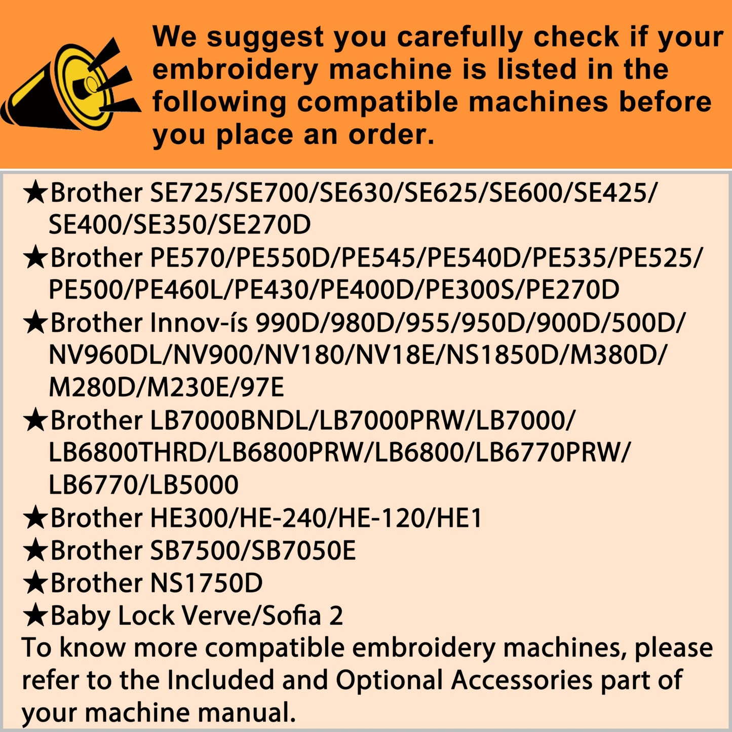 New brothread Embroidery Machine Hoop 3 in 1 Set(SA431+SA432+SA434) Compatible with Brother SE700 PE545 SE600 LB5500 PE535 550D SE630 LB5000 SE625 SE425 SE400 PE540D PE525 PE500 BabyLock Sofia2 Verve