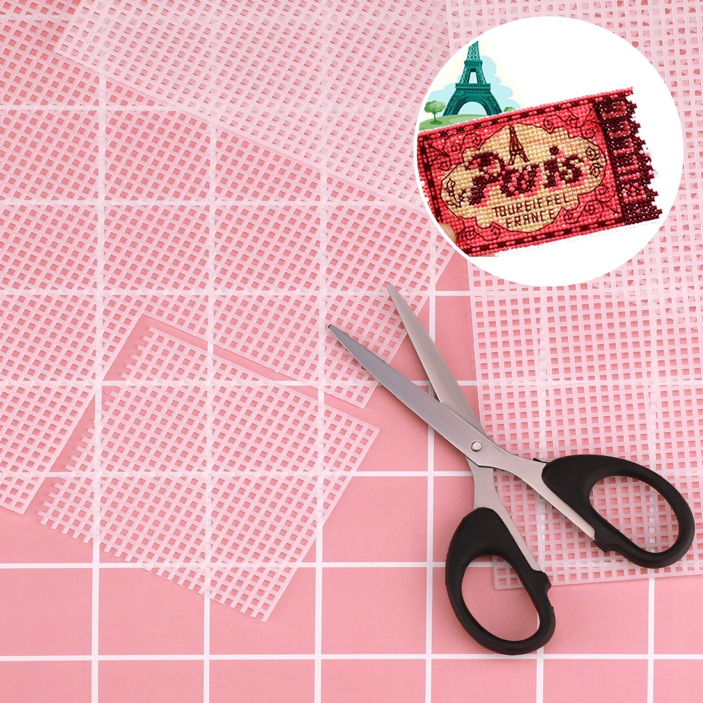 SAVITA 6 Sheets of Plastic Mesh 7 Needlework Canvas for Embroidery and Knitting and Crochet Projects