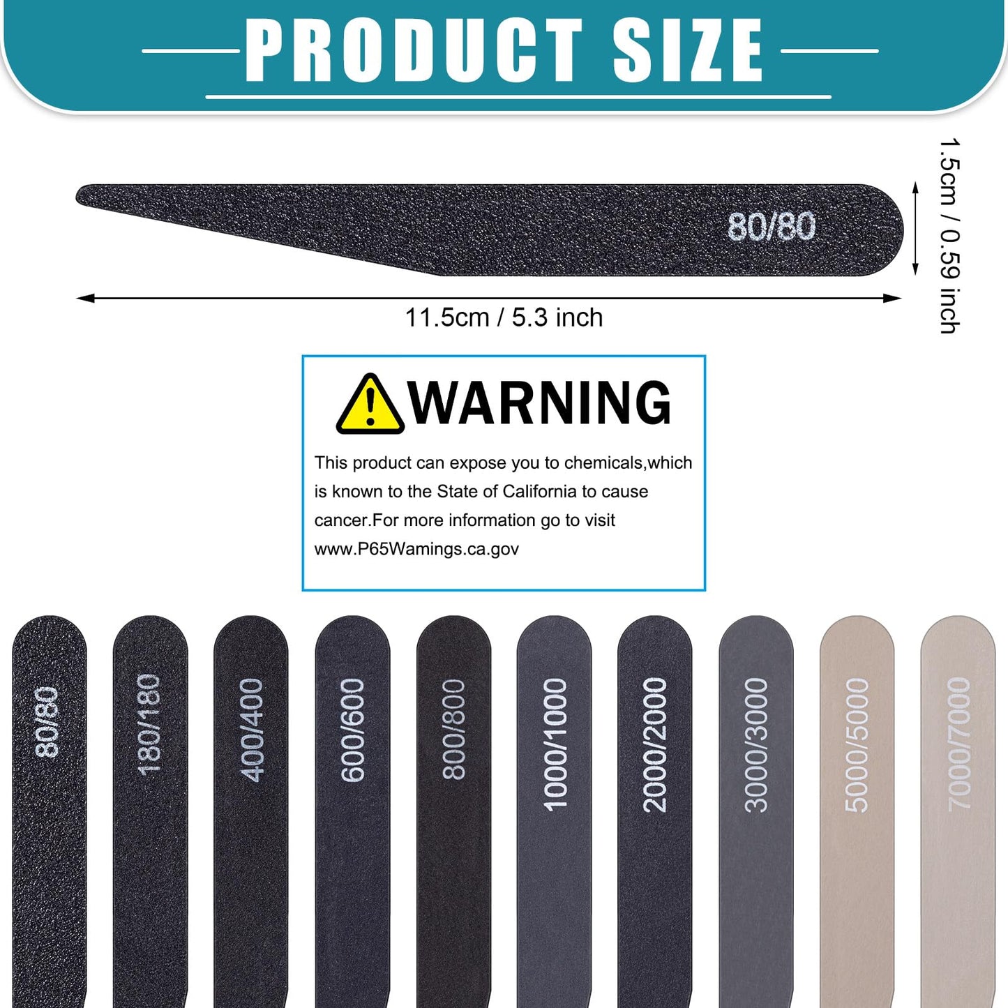 Honoson 20 Pcs Sanding Sticks for Plastic Models Polishing Sticks Assorted Metal and Wood Sanding Tools Accessory for Model Craft Amateur Beginner(Low Grits Rating,Stylish Style)