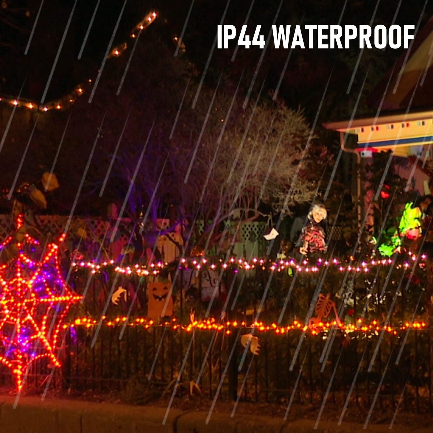 Dazzle Bright Purple and Orange Fairy String Lights, 2 Pack Total 40FT 120 LED Copper Wire Battery Operated Waterproof Lights, Halloween Decorations for Indoor Home Outdoor Patio Yard Party Decor