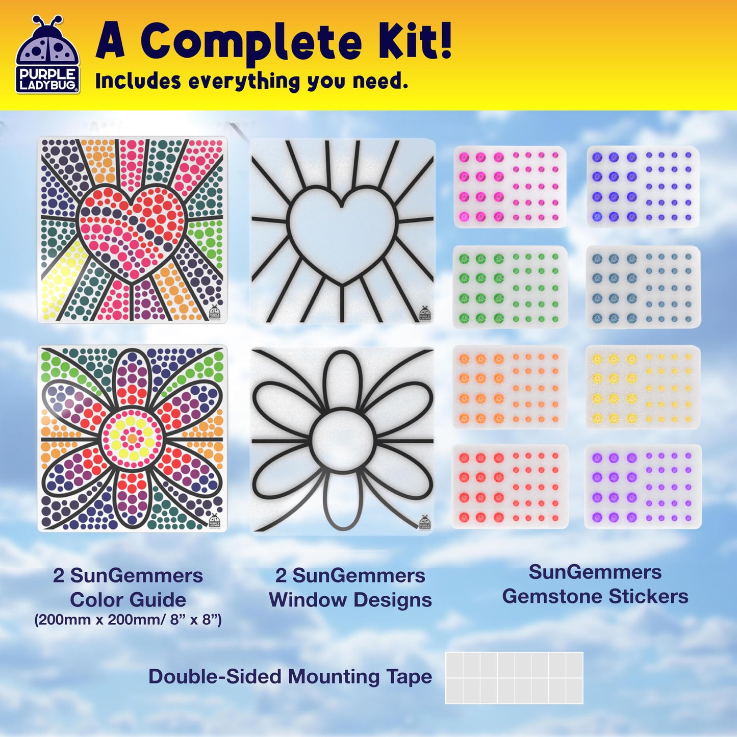 SUNGEMMERS DIY Gem-Sticker Window Diamond Art Suncatcher Kits - Summer Toys for Children, Birthday Gifts for 6 7 8 9 10 11 12 Year Old Girls & Boys, Fun Arts & Crafts for Kids Ages 8-12 6-8
