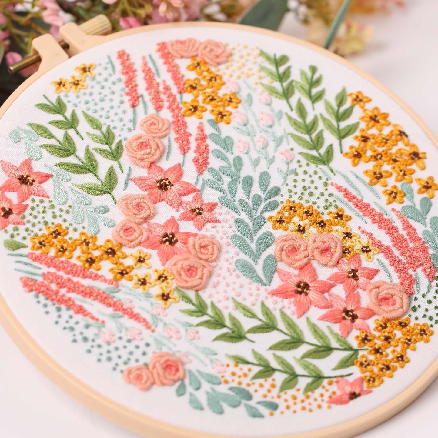 3 Pack Embroidery Starter kit with Patterns and Instructions, DIY Adult Cross Stitch Kits Beginner, Including 3 Plastic Embroidery Rings, 1 Scissors, Colored Threads and Needles