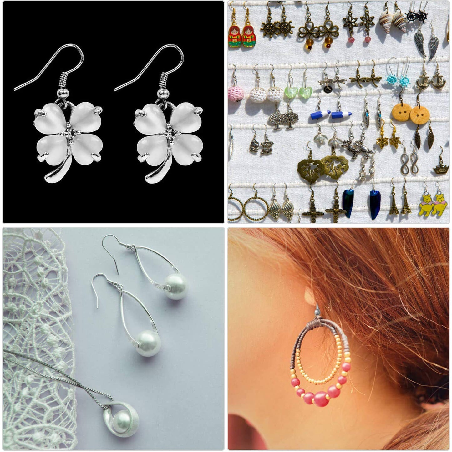 Cridoz Earring Hooks for Jewelry Making Supplies, 240pcs Hypoallergenic Stainless Steel Fish Hooks Kit With 240pcs Earring Backs