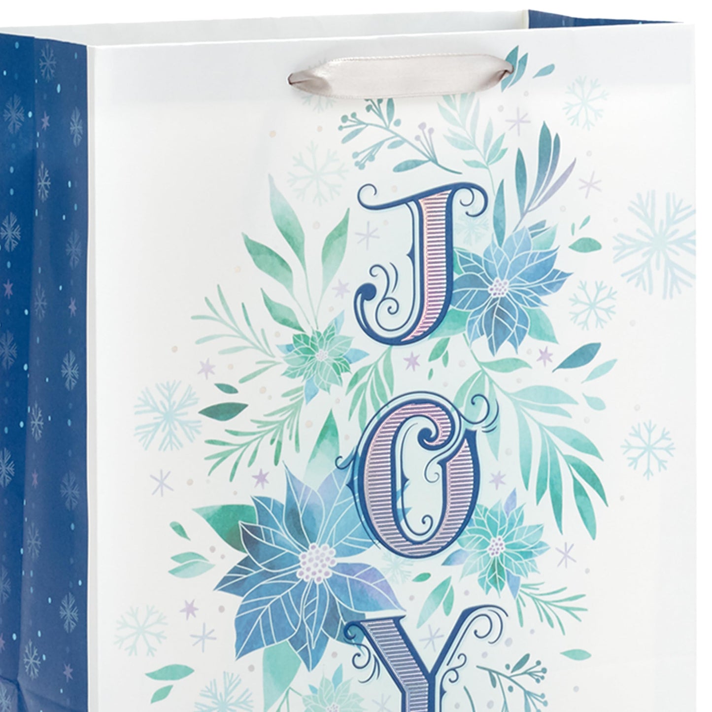 13" Large Gift Bag Bundle (3 Bags: 2 Vertical, 1 Horizontal) Watercolor Winter Wreath, Trees, Joy in Lavender, Sage Green, Light Blue, Silver
