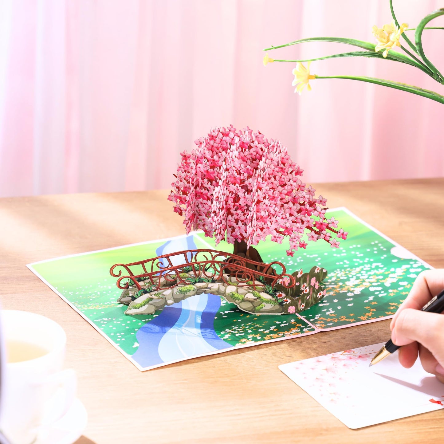 Pop Up Flower Birthday Cards, Cherry Blossom Tree 3D Pop Up Birthday Cards, Thank You Card 6x 8", Anniversary Card, Mother's Day Card, Valentines Card All Occasion for Women, Wife, Mom, Grandma, Her