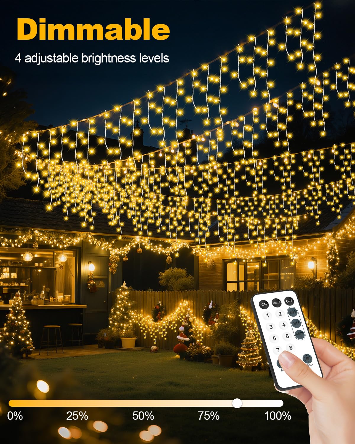 Christmas Outdoor/Indoor Decorations Ice Lights Twinkle Fairy String Light