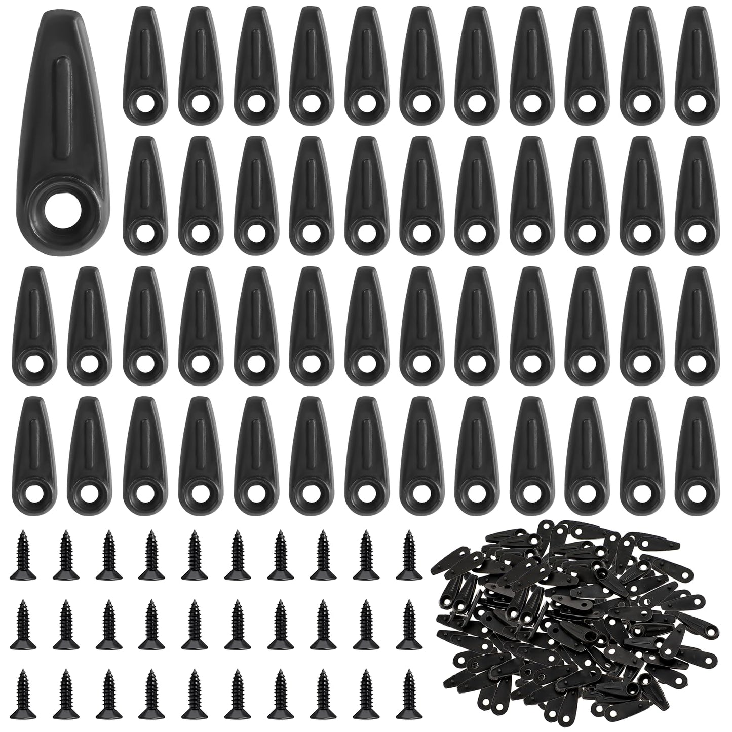 50 Pcs Picture Frame Backing Clips Buckle Black Back Pictures Frame Hardware Backing Clips Flat Metal Turn Button with Screws for Pictures Hanging, Artwork, Gift Box, Decoration Box