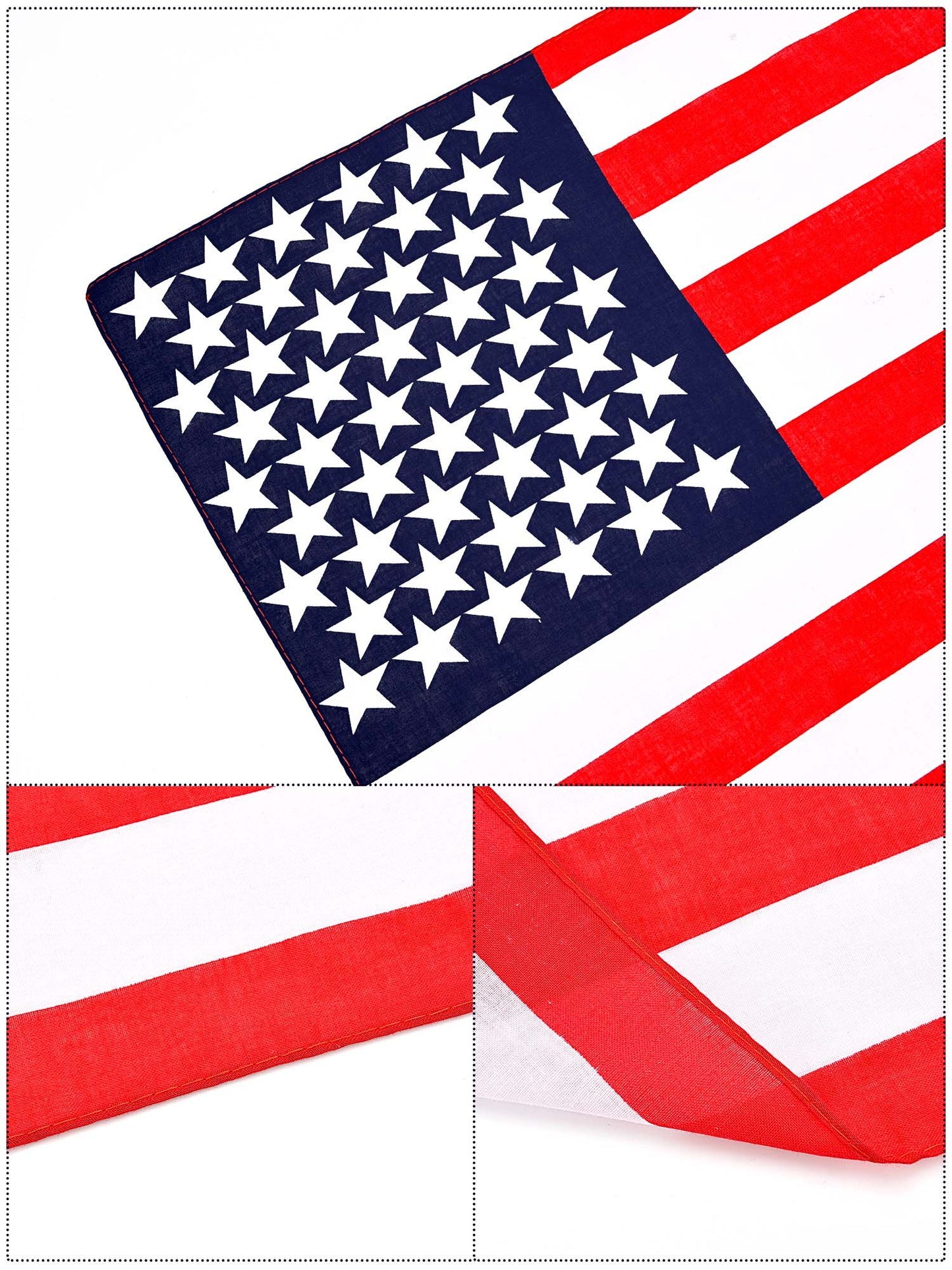 Maxdot American Flag Bandanas USA Memorial Day Flag Headband Kerchief Unisex Cowboy Bandana 4th of July Patriotic Accessories