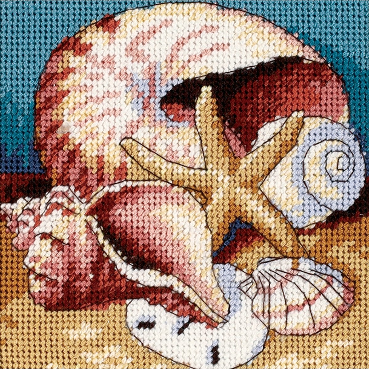 Wilton Dimensions Needlecrafts Needlepoint, Shell Collage, by The Yard