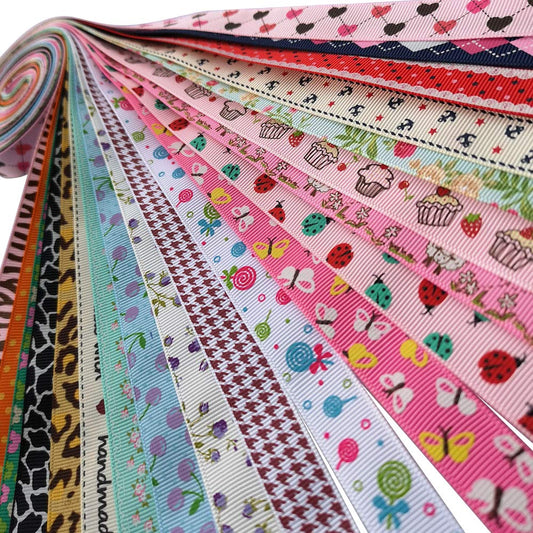 Chenkou Craft Assorted of Colors 20 Yards 5/8" (15mm) Grosgrain Ribbon Flower Hair Bow Decoration Ribbons (5/8"(15mm) Grosgrain Ribbon)