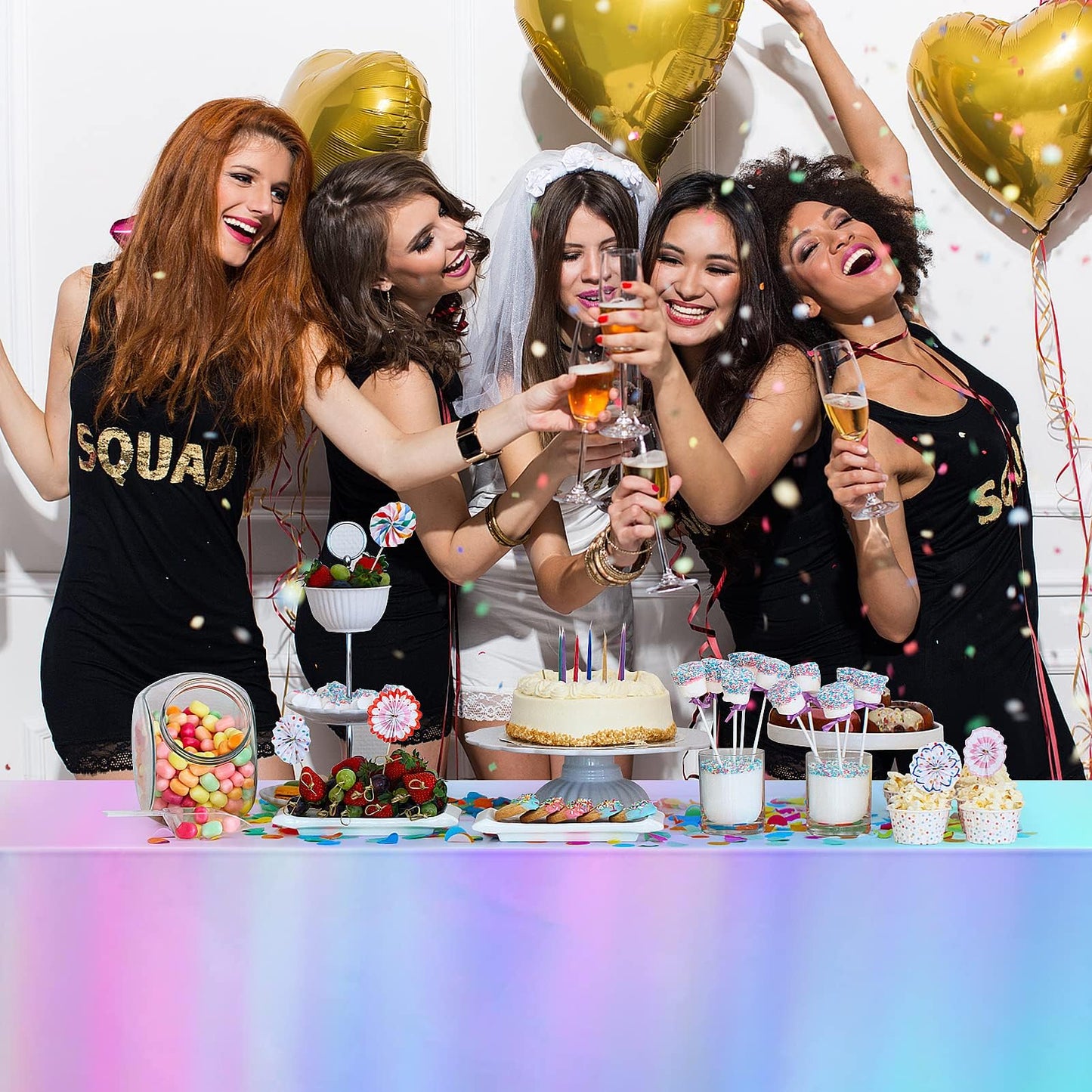 3 Pack Iridescent Tablecloth, 54" x 108" Birthday Party Table Cloths Iridescence Plastic Disposable Table Covers Iridescent Party Decorations, Birthday Decor Tablecloth for Buffet Table