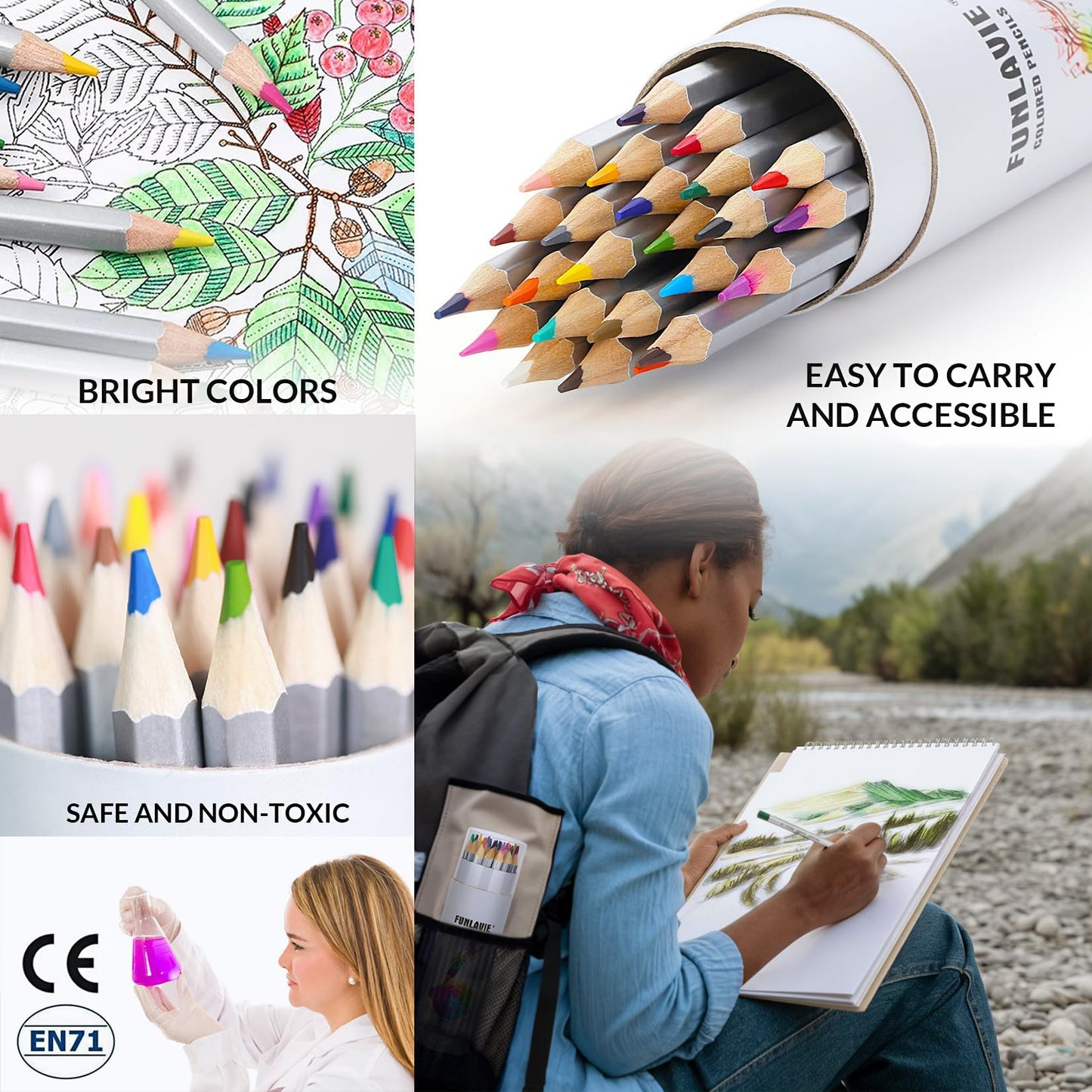 Colored Pencils 48 Coloring Pencils Premium Professional Art Drawing Pencil for Adults Coloring Book