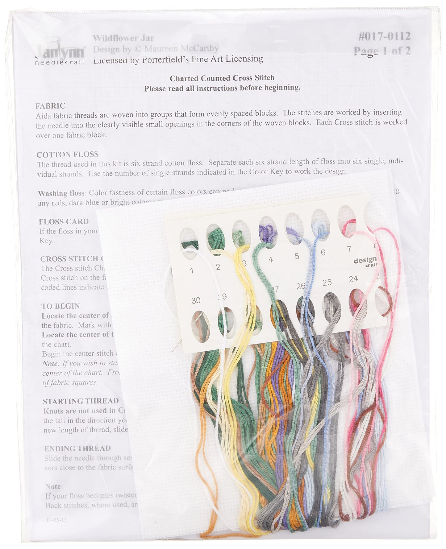 Janlynn 017-0112 "Wildflower Jar Counted Cross Stitch Kit