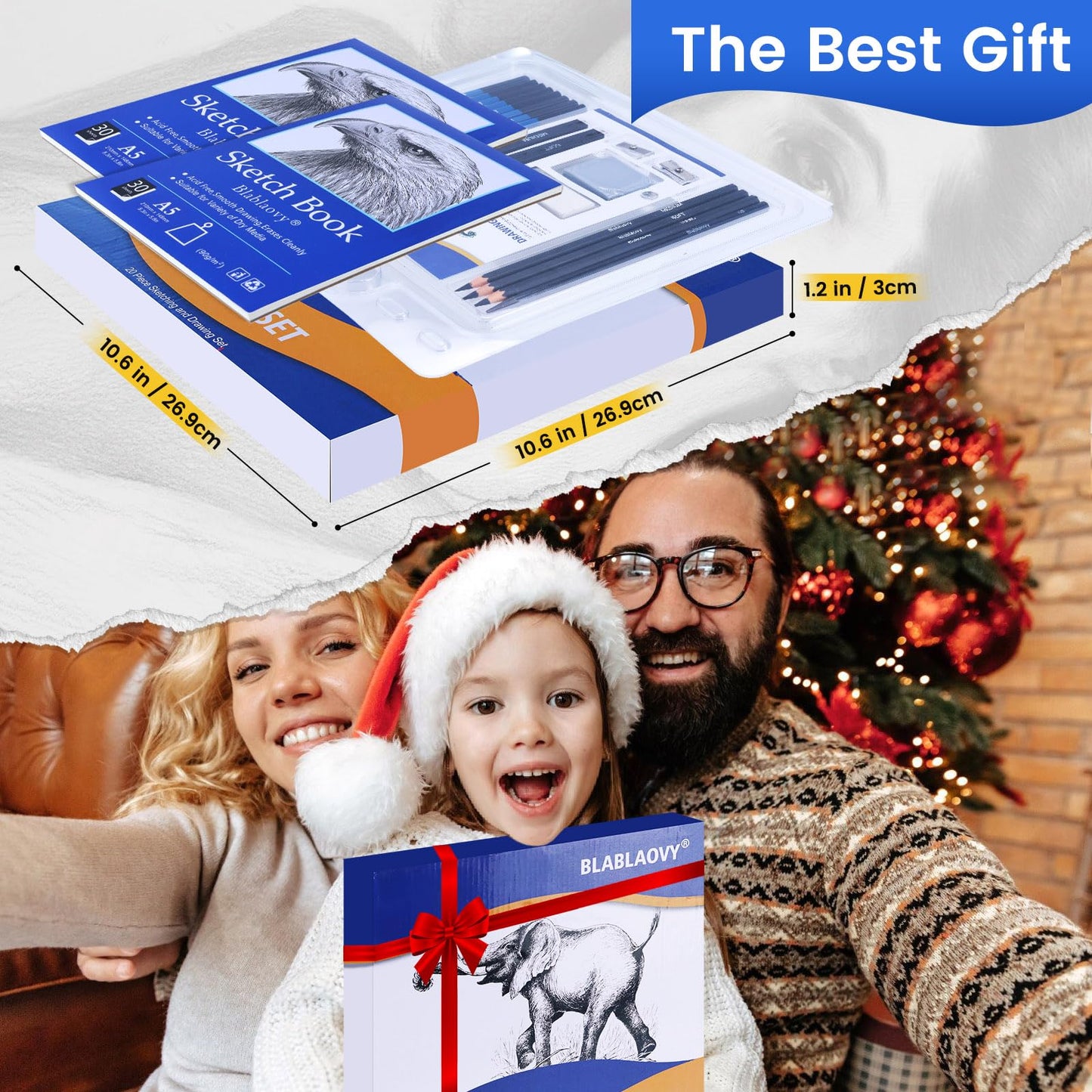 Art Supplies Drawing Pencils, Drawing Kit with 2 Sketch Book, Sketching Pencils, Graphite Pencils, Charcoal Pencils, Art Kit for Artists Adults Teens Beginner Kid, Drawing Pencils for Sketching