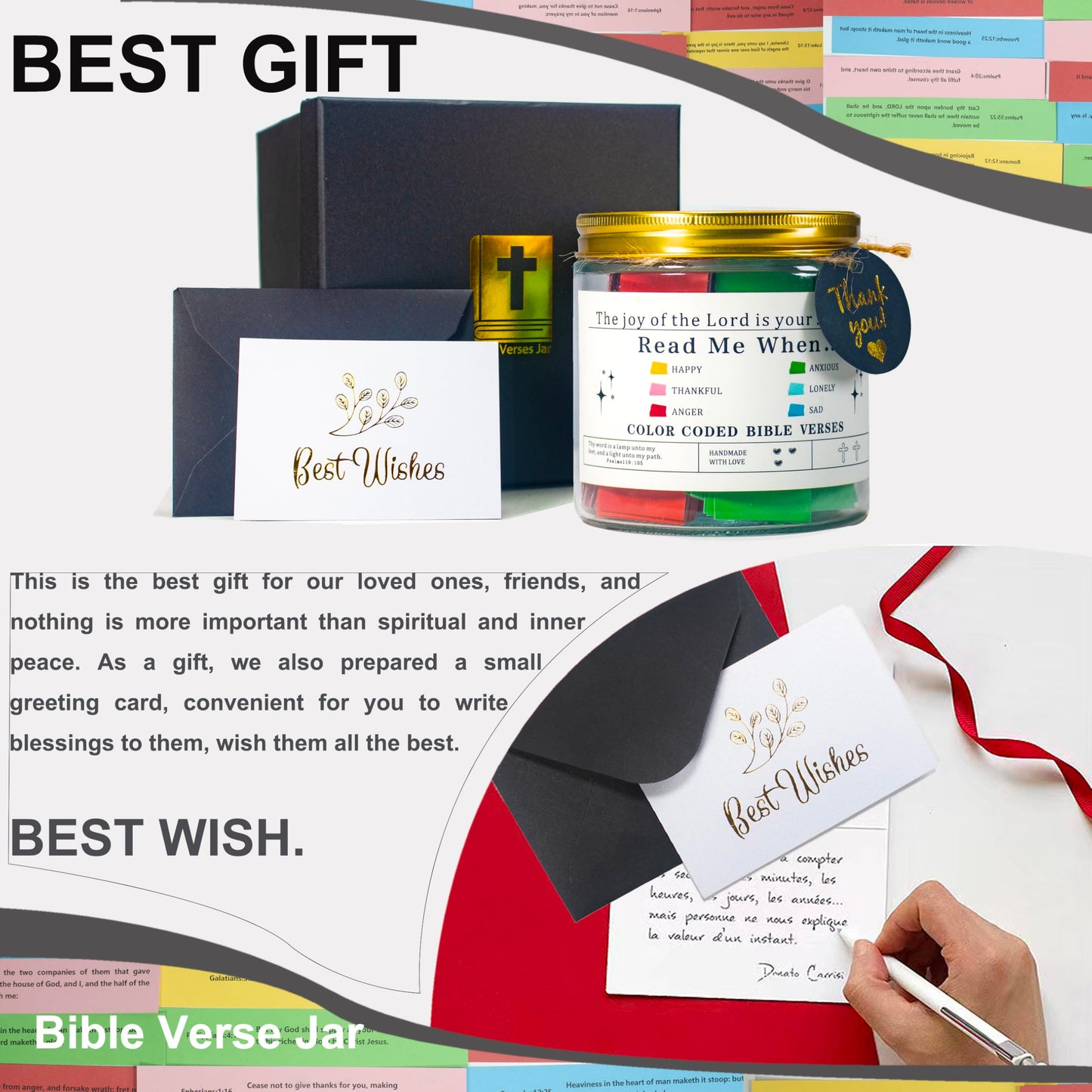 Bible Verse Jar(KJV),Read Me When Bible Verses Jar(120pcs),Easter Gifts for kids,Christian Gifts For Women Men Mom,Jesus God Religious gift,Scripture Prayer Hope