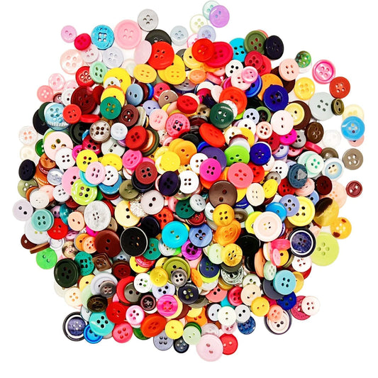 1000 Pcs Resin Buttons, 2 and 4 Holes Assorted Sizes Round Craft Buttons for Crafts Sewing, Mixed Color