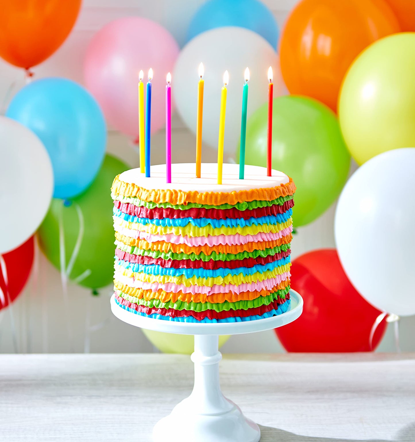 American Greetings Birthday Candles, Multicolored Long Thin & Happy Birthday Text on Toothpicks (25-Count)