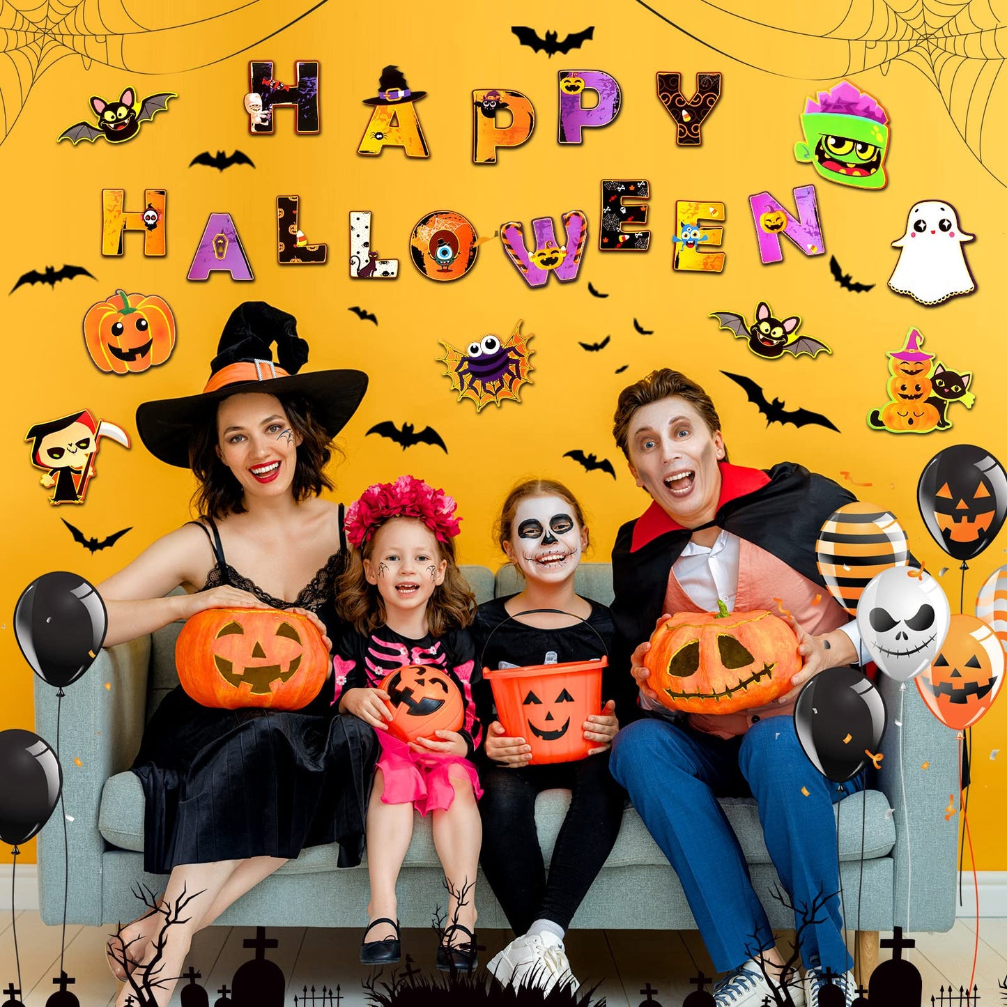 Marspark 68 Pieces Halloween Cutouts Halloween Classroom Bulletin Border Decoration Pumpkin Spider Cutouts Bat Cutouts Ghosts Cutouts