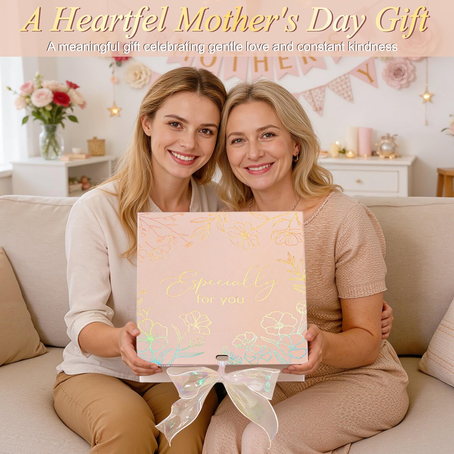 Spa Gifts for Women Bath Gift Set, Rose Relaxing Spa Gift Baskets Home Bath Set Self Care Kit Care Package Thank You Birthday Mothers Day Easter Gifts for Women Her Mom Sister Friends Teen Girls Wife