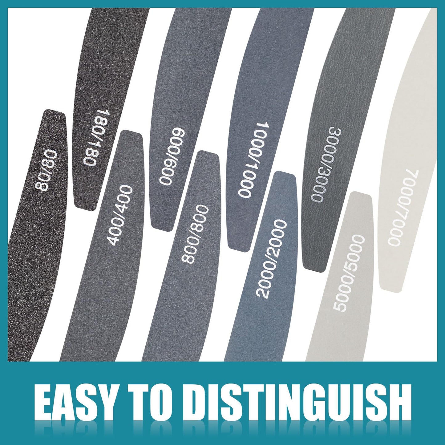 Honoson 20 Pcs Sanding Sticks for Plastic Models Polishing Sticks Assorted Metal and Wood Sanding Tools Accessory for Model Craft Amateur Beginner(Low Grits Rating,Moon Style)