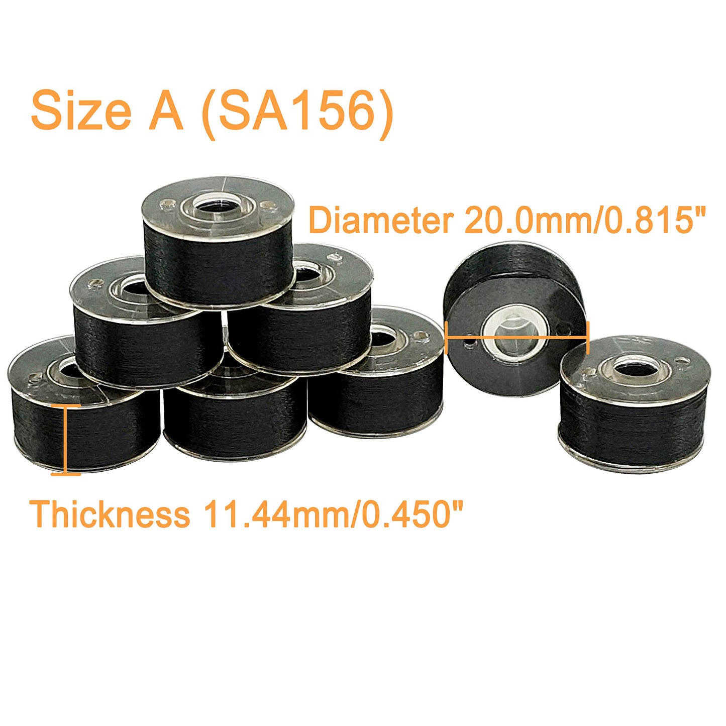 New brothread 25pcs Black 70D/2 (60WT) Prewound Bobbin Thread Plastic Size A SA156 for Embroidery and Sewing Machines DIY Embroidery Thread Sewing Thread