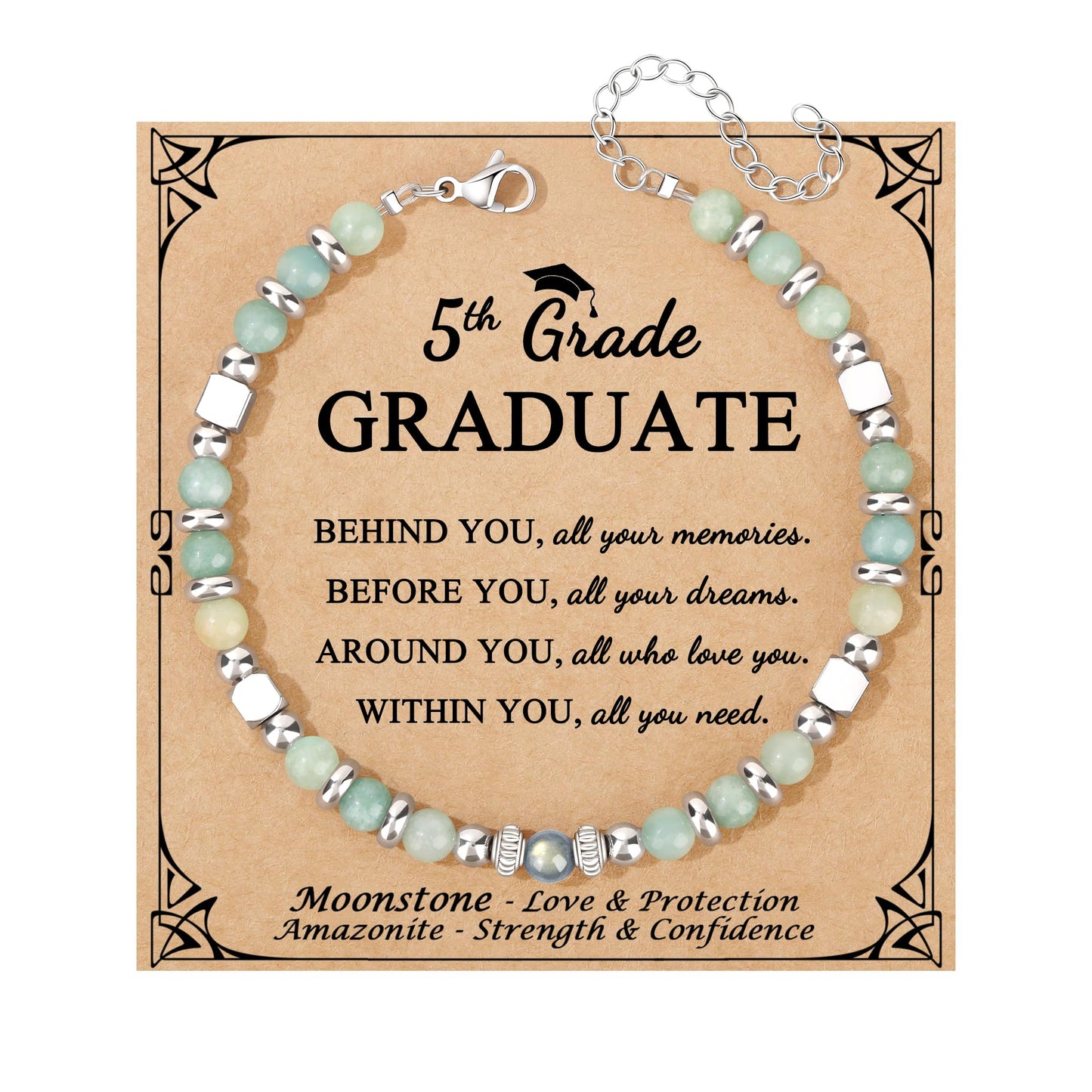 JoycuFF 5th Grade Graduation Gifts, Class of 2026 Elementary School Graduation Bracelet Gifts for Daughter Her Granddaughter Sister Niece