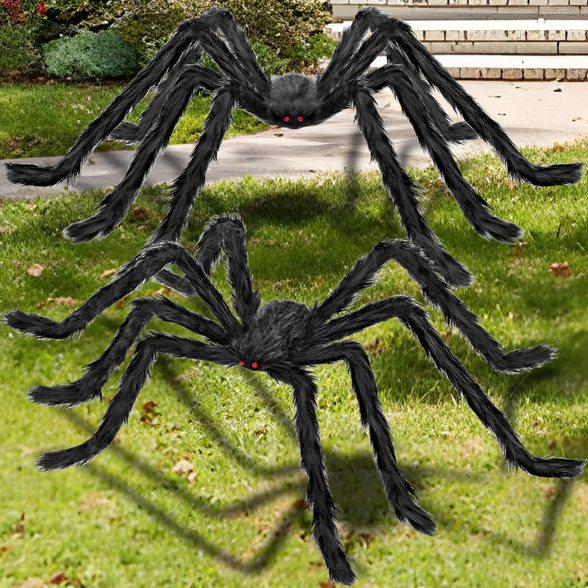 2PCS 78" Giant Spider ,Scary Large Spider Props Halloween Decorations