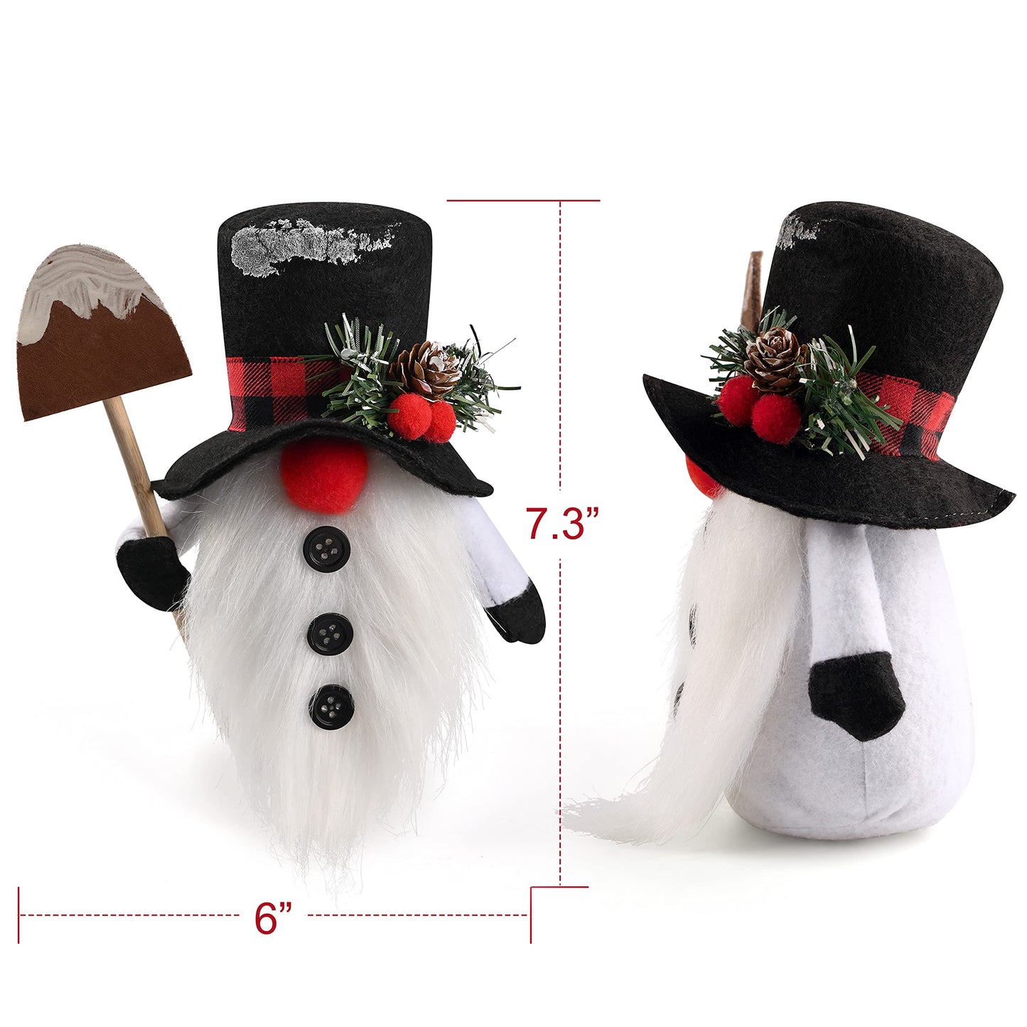 Christmas Snowman Gnomes Plush, 2 Pack Handmade Swedish Tomte Gnomes Scandinavian Figurine Nordic Gnome Plush Christmas Elf Doll Ornaments Christmas Gnomes Decorations Home Decor