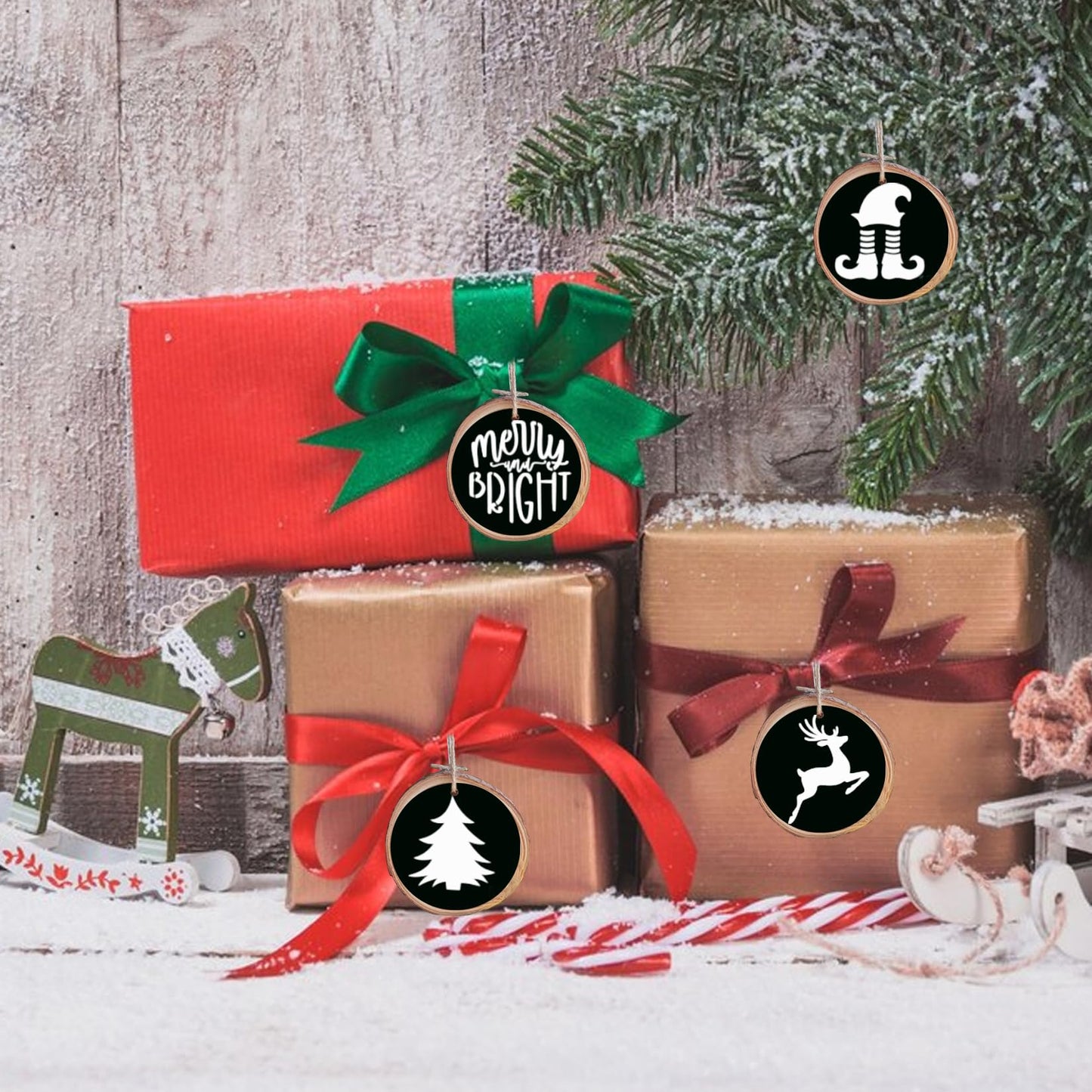 Small Stencils for Painting on Wood Reusable, 3 Inch Reusable Stencil for Craft Ornament Paint Template Stencils for Wall Card Rock Wood Signs Coasters Canvas Home Decor (Christmas)