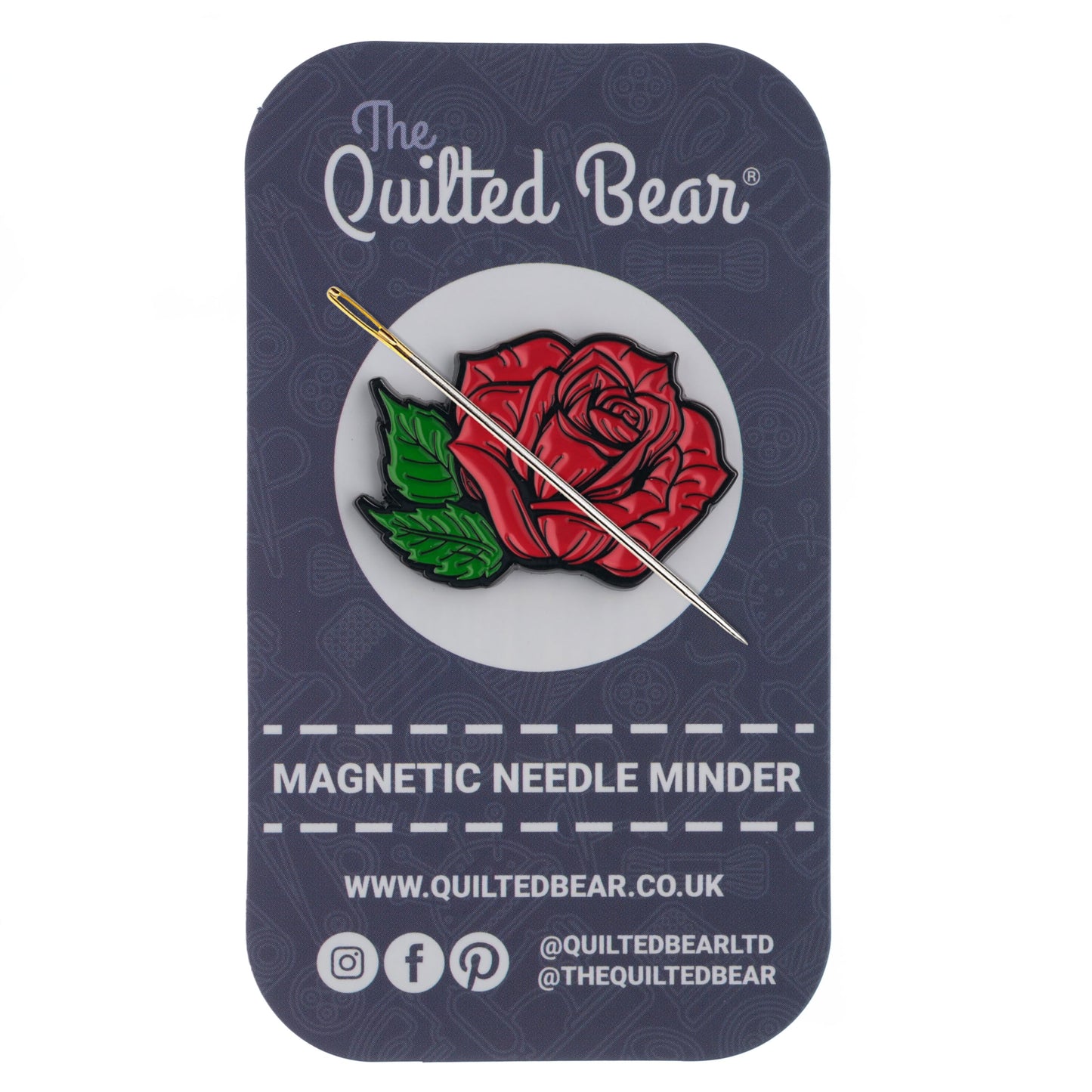 The Quilted Bear Needle Minder - Needle Minder Magnet for Keeping Sewing & Embroidery Needles, Cross Stitch Needles Safe - Stress Free Stitching Cross Stitch Supplies & Embroidery Supplies (Rose)