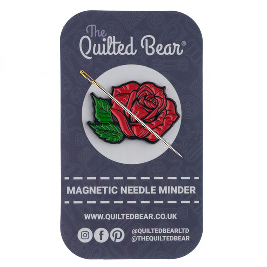 The Quilted Bear Needle Minder - Needle Minder Magnet for Keeping Sewing & Embroidery Needles, Cross Stitch Needles Safe - Stress Free Stitching Cross Stitch Supplies & Embroidery Supplies (Rose)