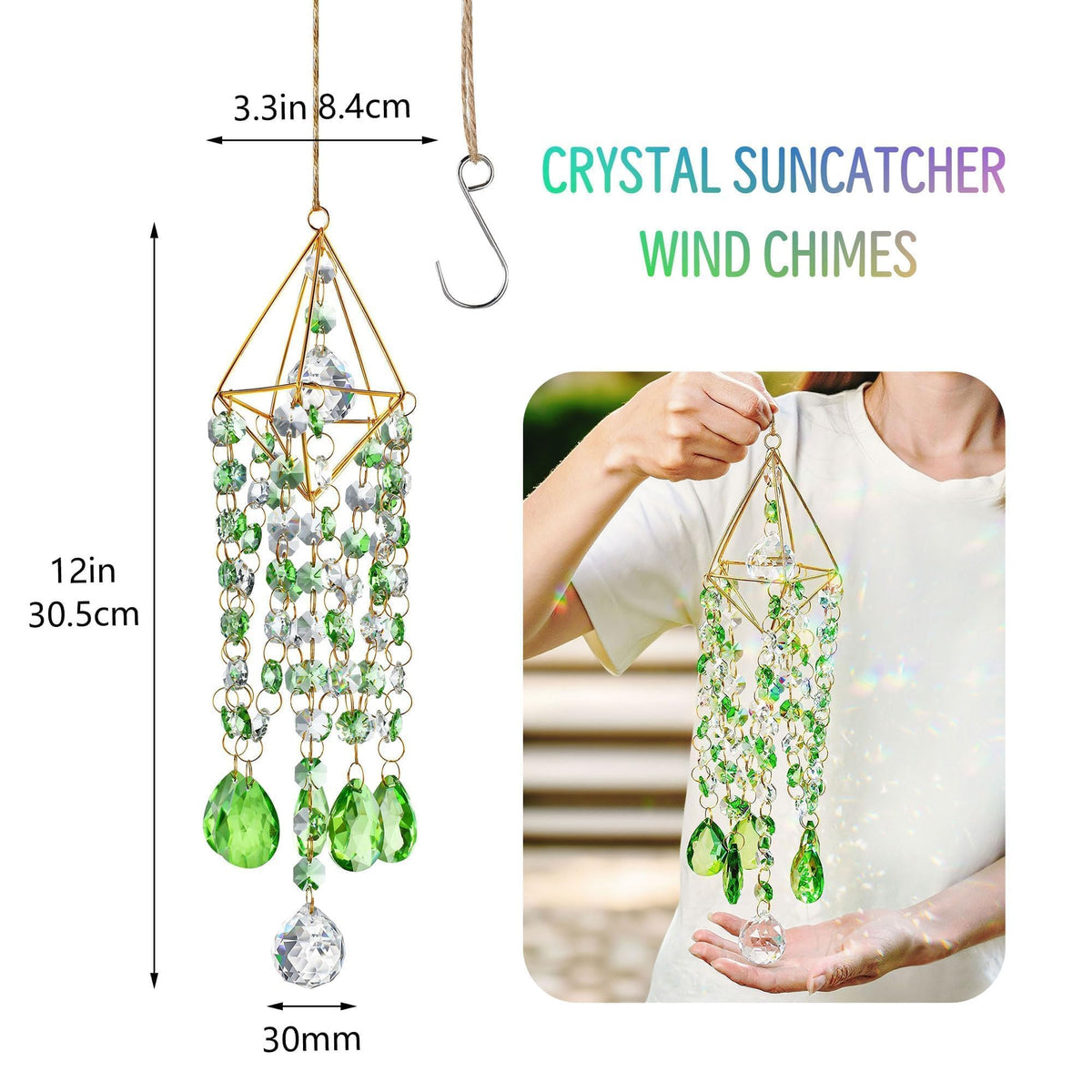 Crystal Suncatcher Glass Wind Chimes Style Sun Catchers Indoor Window