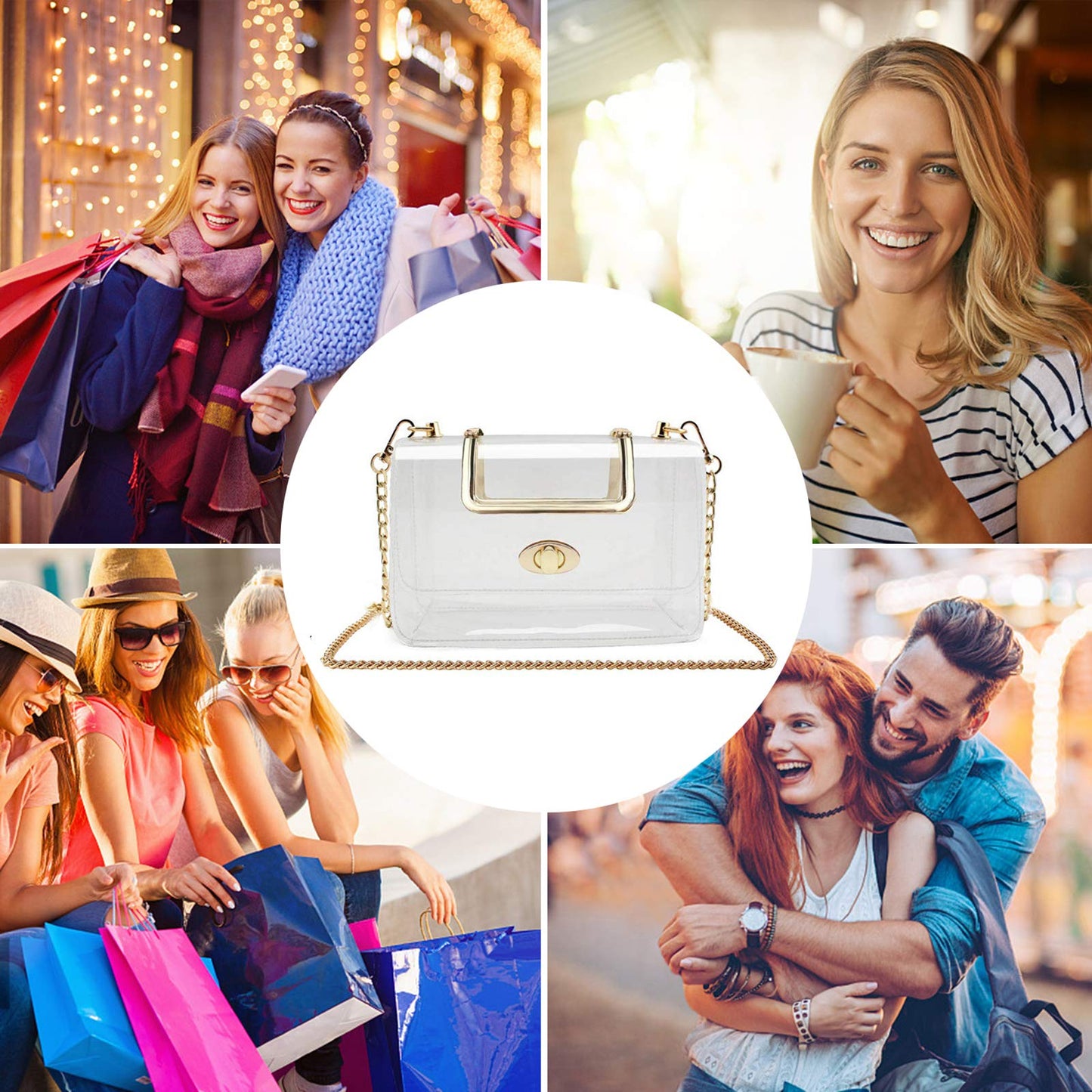 MOETYANG Clear Purse Stadium Approved for Women, Small Clear Crossbody Bag Fashion, Cute See Through Clutch Mini Shoulder Bag