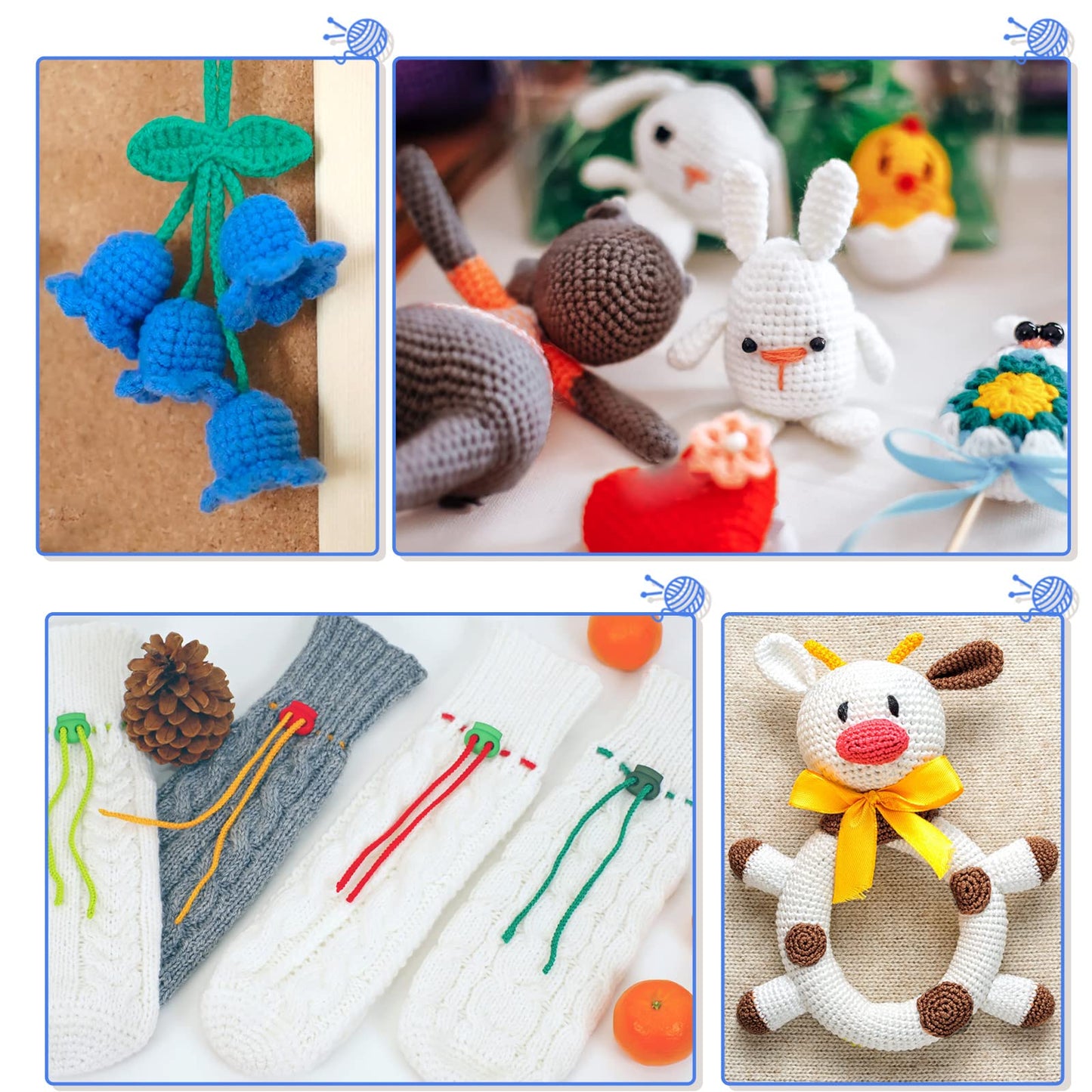 Yinsun 12 Acrylic Yarn Skeins Mini Craft Yarn, 12 Colors Starter Crochet Bulk Yarn for Child, Adult Knitting Crochet Crafts (12 x 15g)