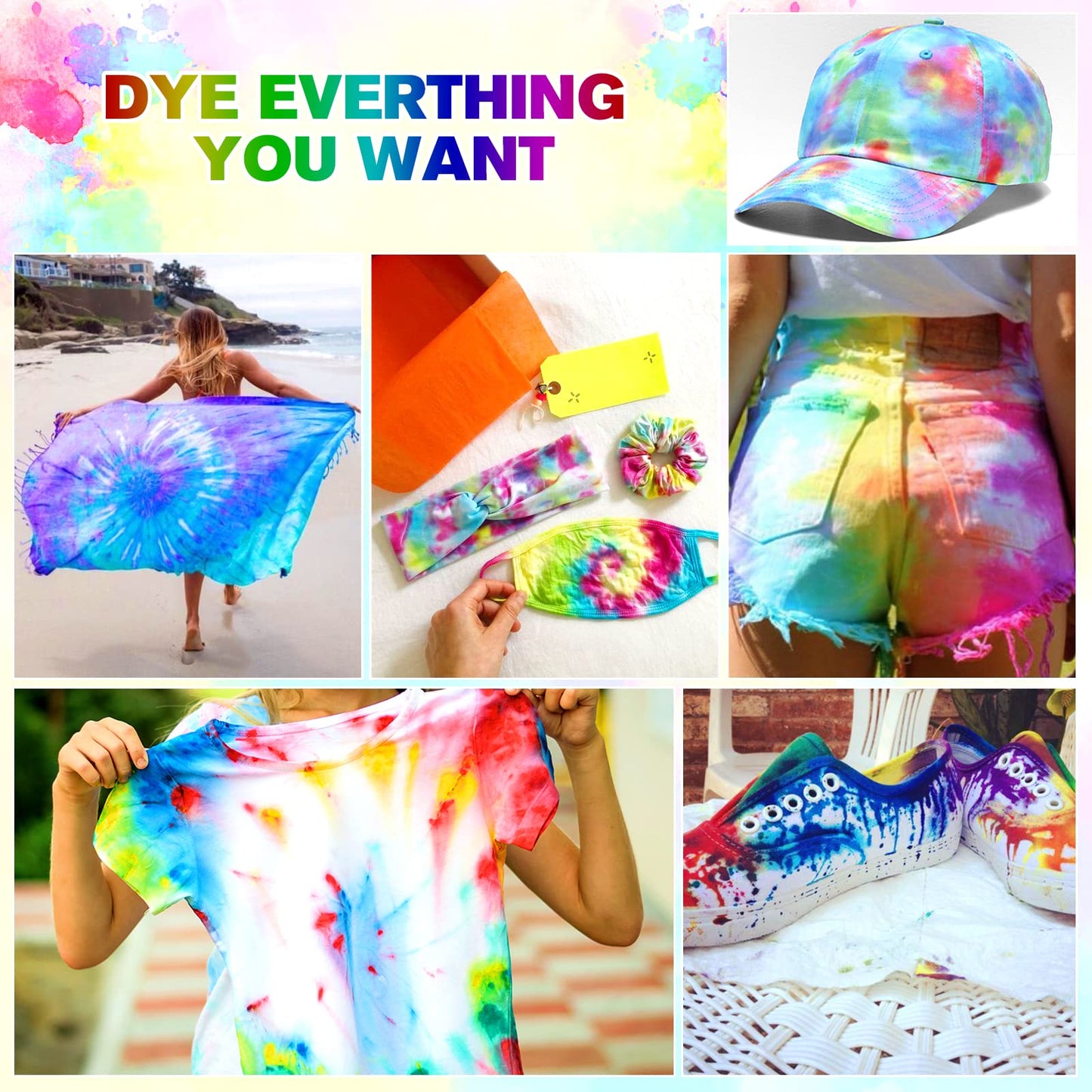 Tie Dye Kit - 26 Colors Pre-Filled Bottles Tye Dye Kit, Permanent Non-Toxic Tie Dye Kits for Adults and Kids, Tie Die Kit for Group Handmade Creative Activity(Just Add Water)