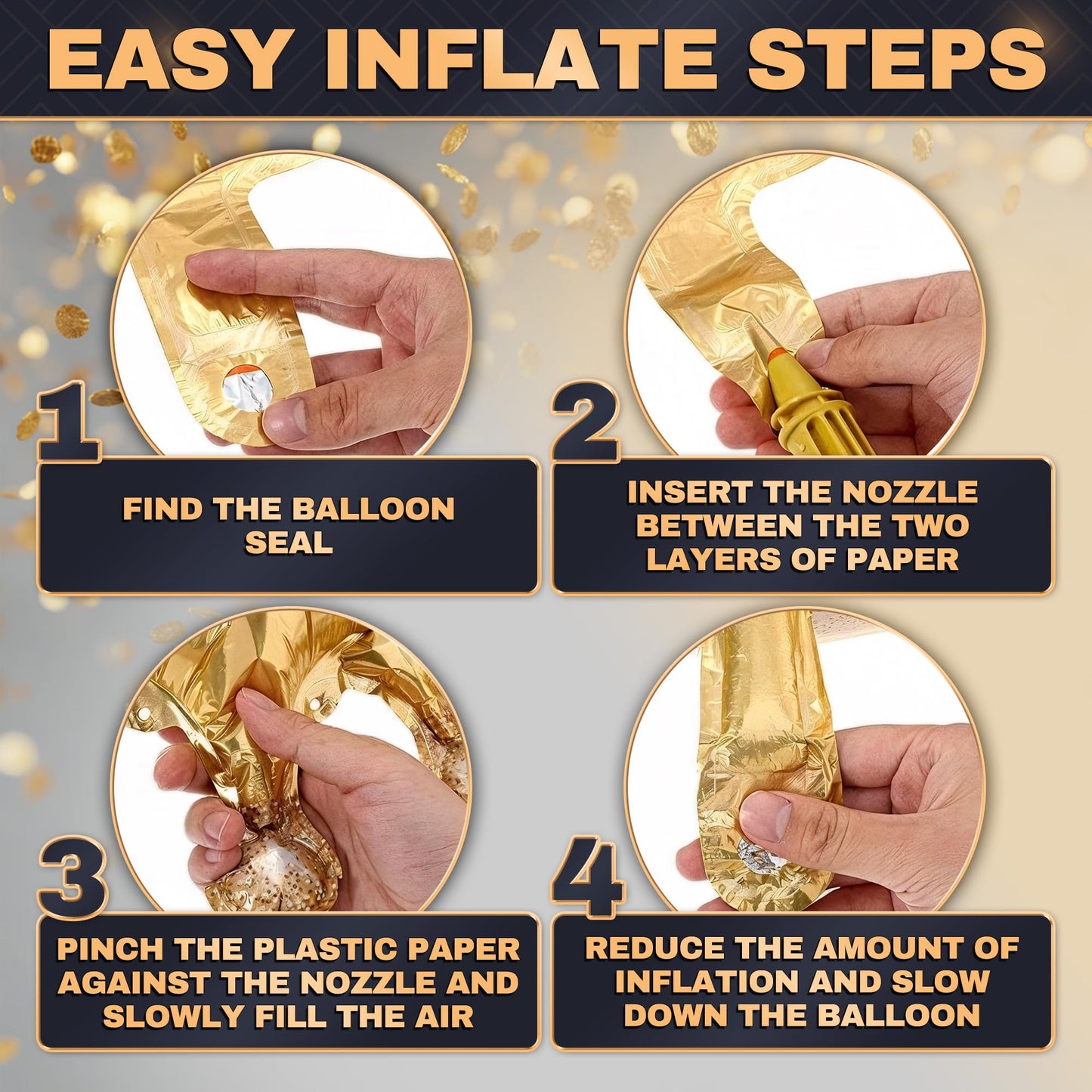 3 Pcs 38" Gold Crown Balloons – Large Gold Balloons with Royal Crown Shape, Reusable Aluminum Foil – Eye Catching Centerpiece for Princess Party Decor, Birthday Setup, Graduation and Photo Backdrop