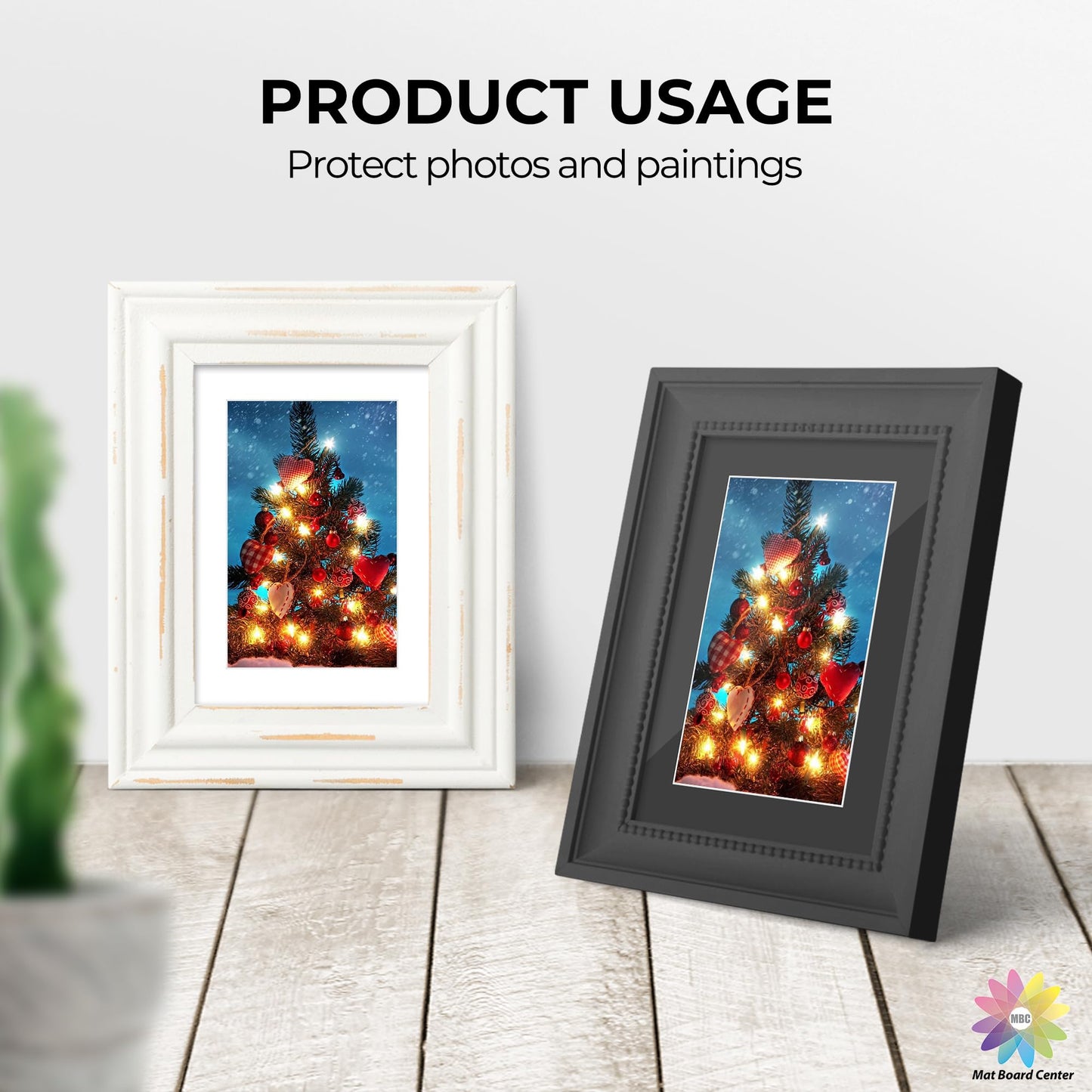 10 Pack Pre-Cut 5x7 Picture Mats for 4x6 Photos/Prints - Acid Free, Bevel Cut, White Core, 4-Ply Thickness (White & Black)