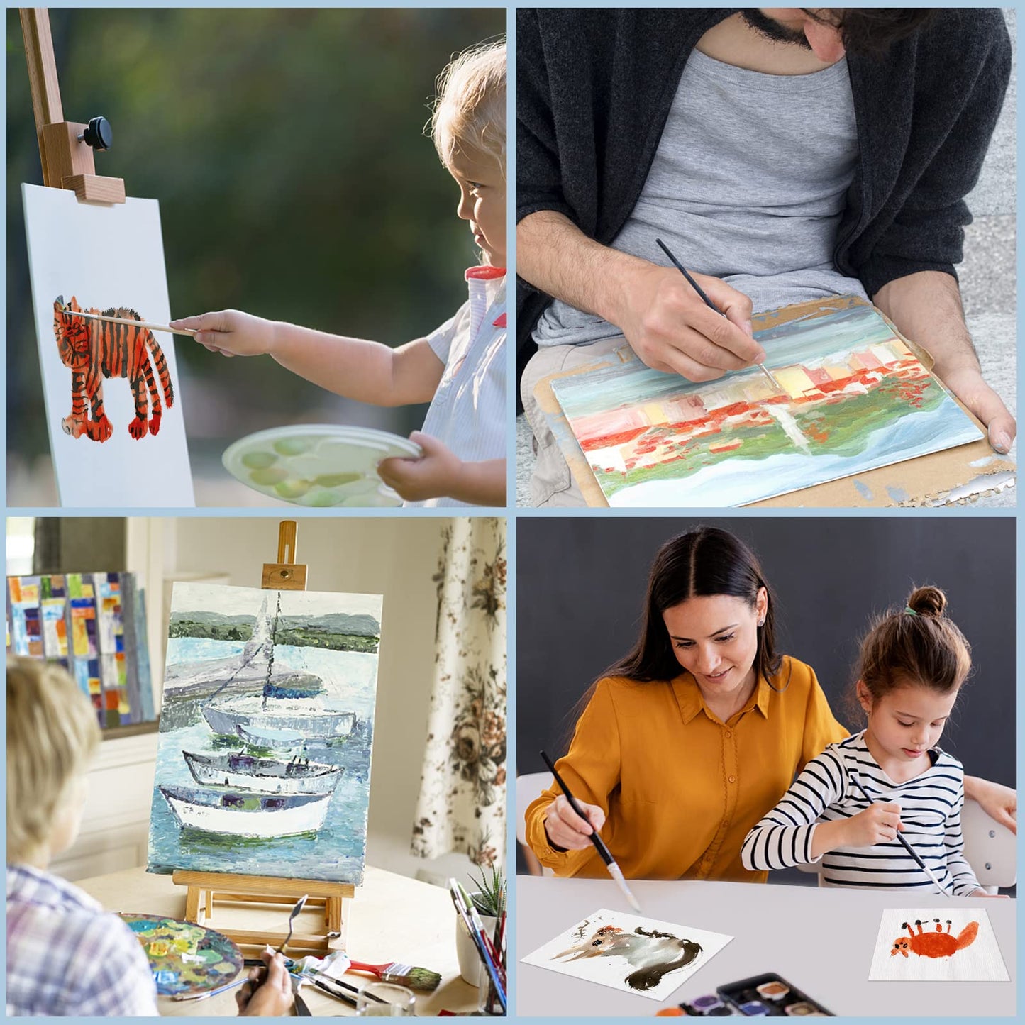 Canvases for Painting 8Pack Painting Canvas with 9x12,8x10,4x6,Canvas Panels for Oil Paint,Watercolor,Acrylic Paint,Gouache and Tempera.