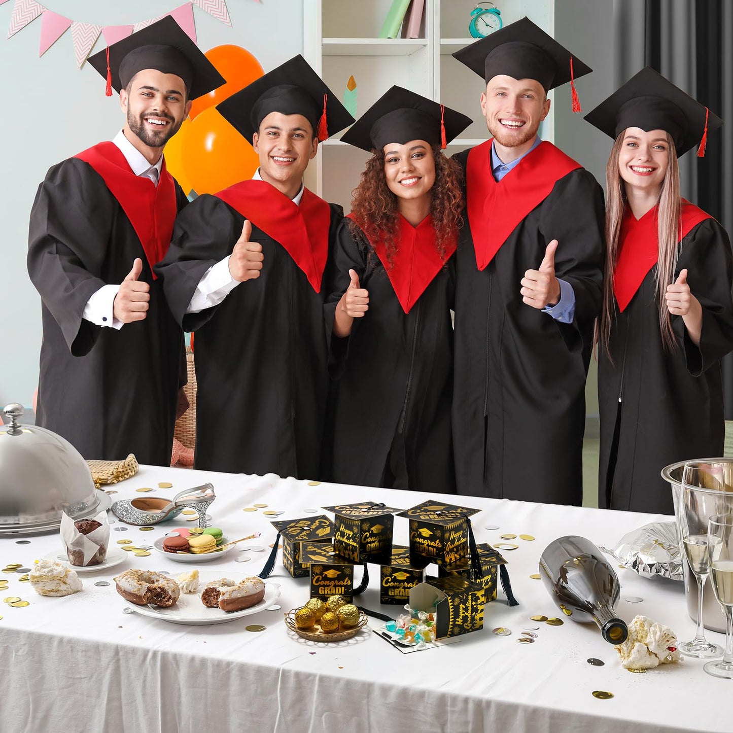 COTOPHER 36 Pack Mini Graduation Cap Gift Boxes, Class of 2026 Graduation Candy Boxes with Tassel, Small Treat Chocolate Box Centerpieces for Tables Party Decorations Graduate Favors Supplies