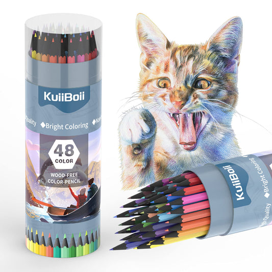 KuiiBoii 48 Color Colored Pencils, Suitable for Adults, Kids and Coloring Books, Artist Sketch Drawing Pencils Art Craft Supplies.