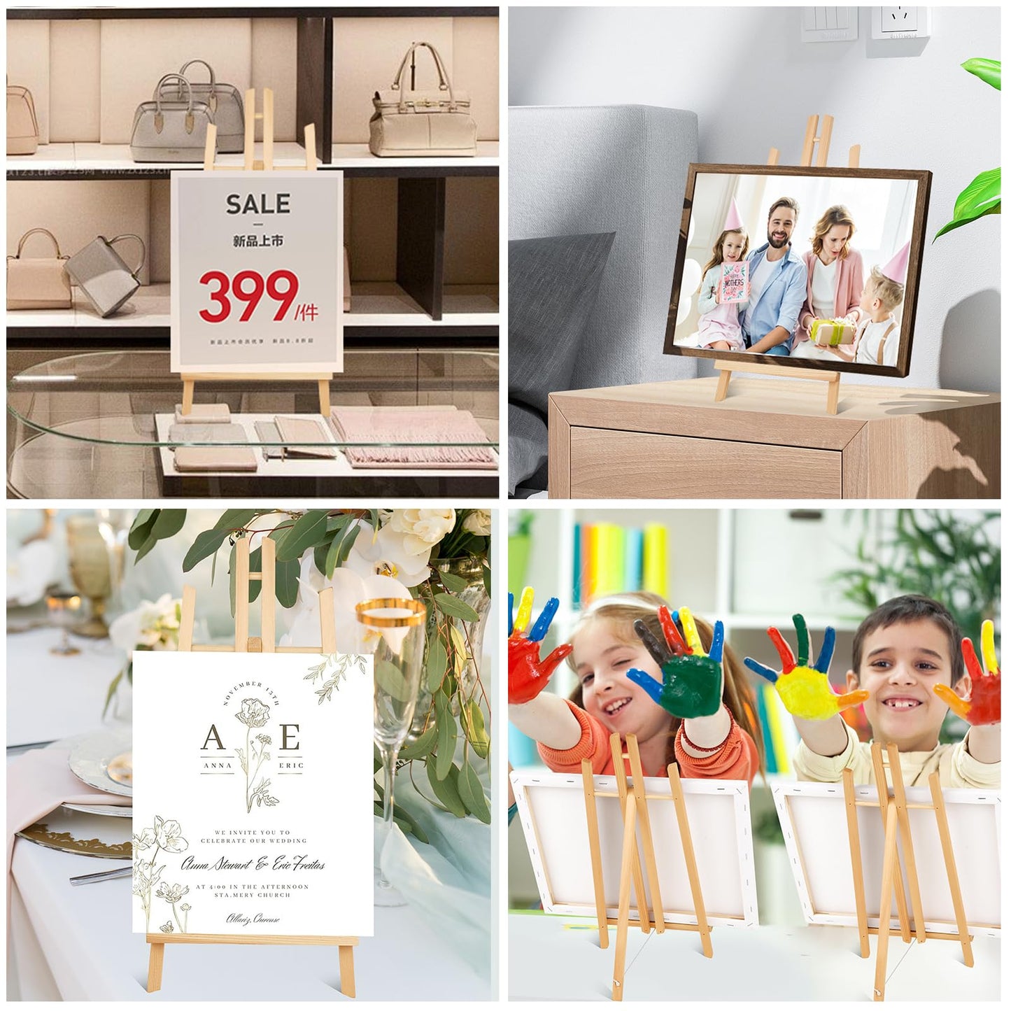 2pcs 17 Inch Tabletop Easels, Easel Stand for Painting,Tripod, Painting Party Easel, Kids Student Desktop Easel for Painting,Paint Easel for Canvas Painting