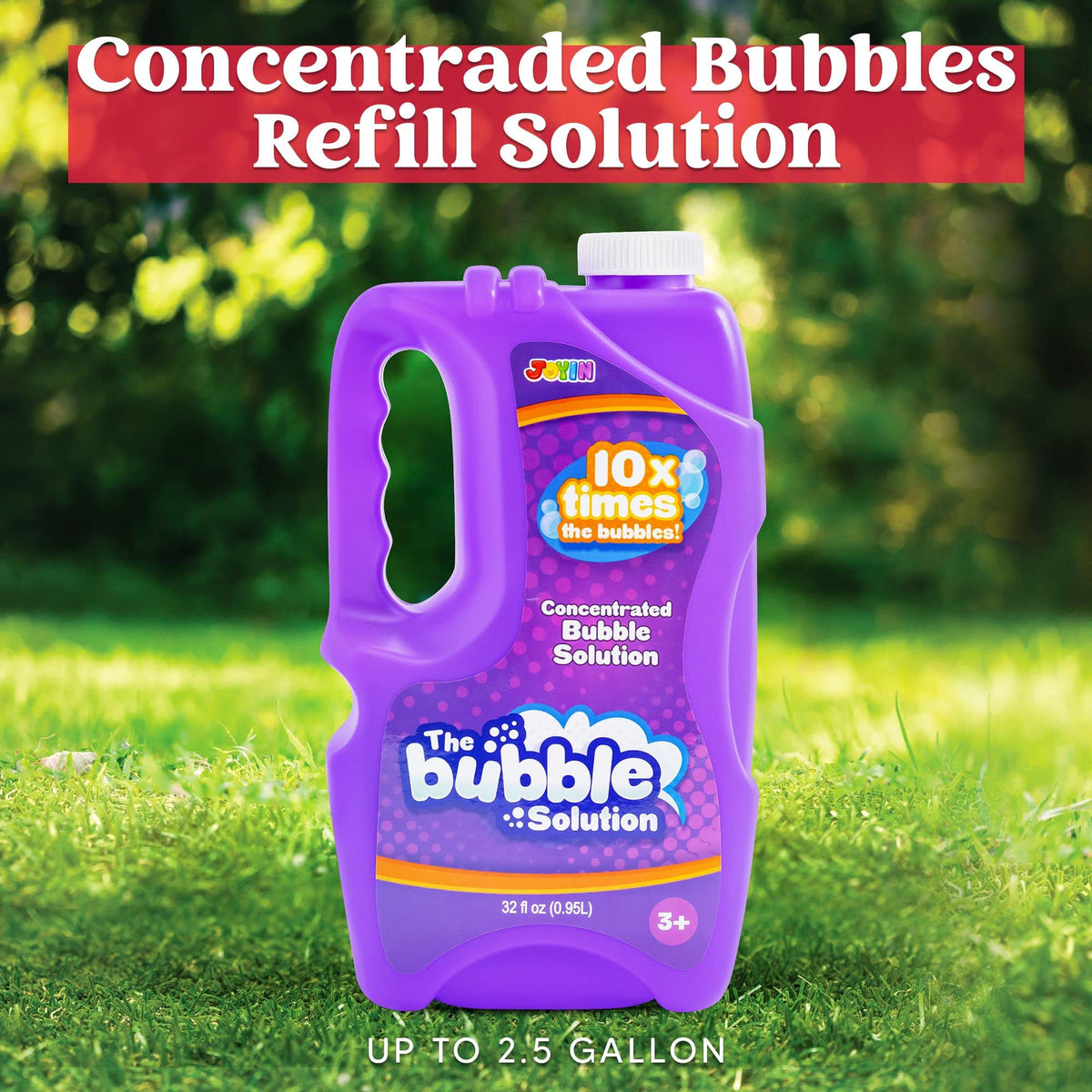 JOYIN 32 OZ Concentrated Bubble Solution for Bubble Machines (Up to 2.5 Gallons), Concentrated Solution Refills for Machine, Wands, Blower, Easter, Kids, Parties