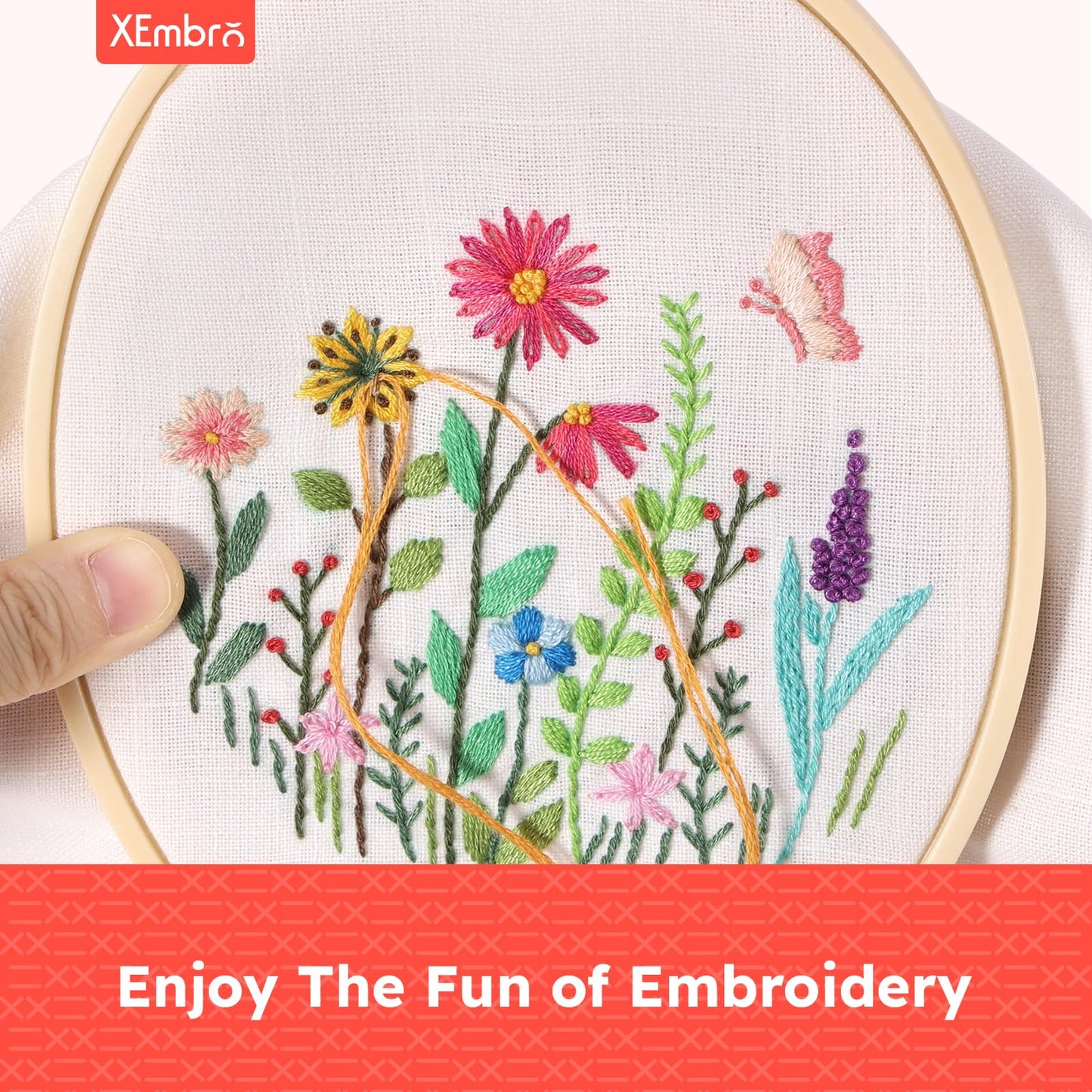 4 Pieces Embroidery Hoop Plastic Oval Embroidery Hoop Set, Circle Cross Stitch Hoop Ring with 16 Pieces Needles for Embroidery, Cross Stitch, and Craft Sewing