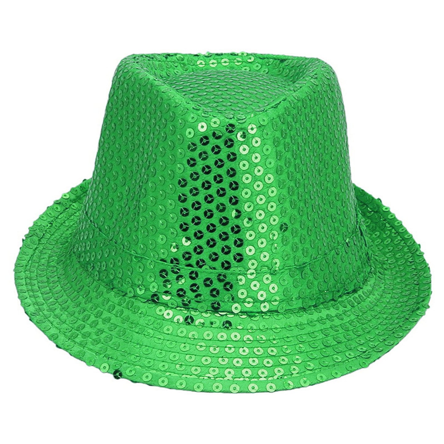 St. Patricks Day Irish Hat Green Sequin Fedoras Leprechaun Headwear Costume Cosplay Accessories Unisex Adults Funny Party Hats