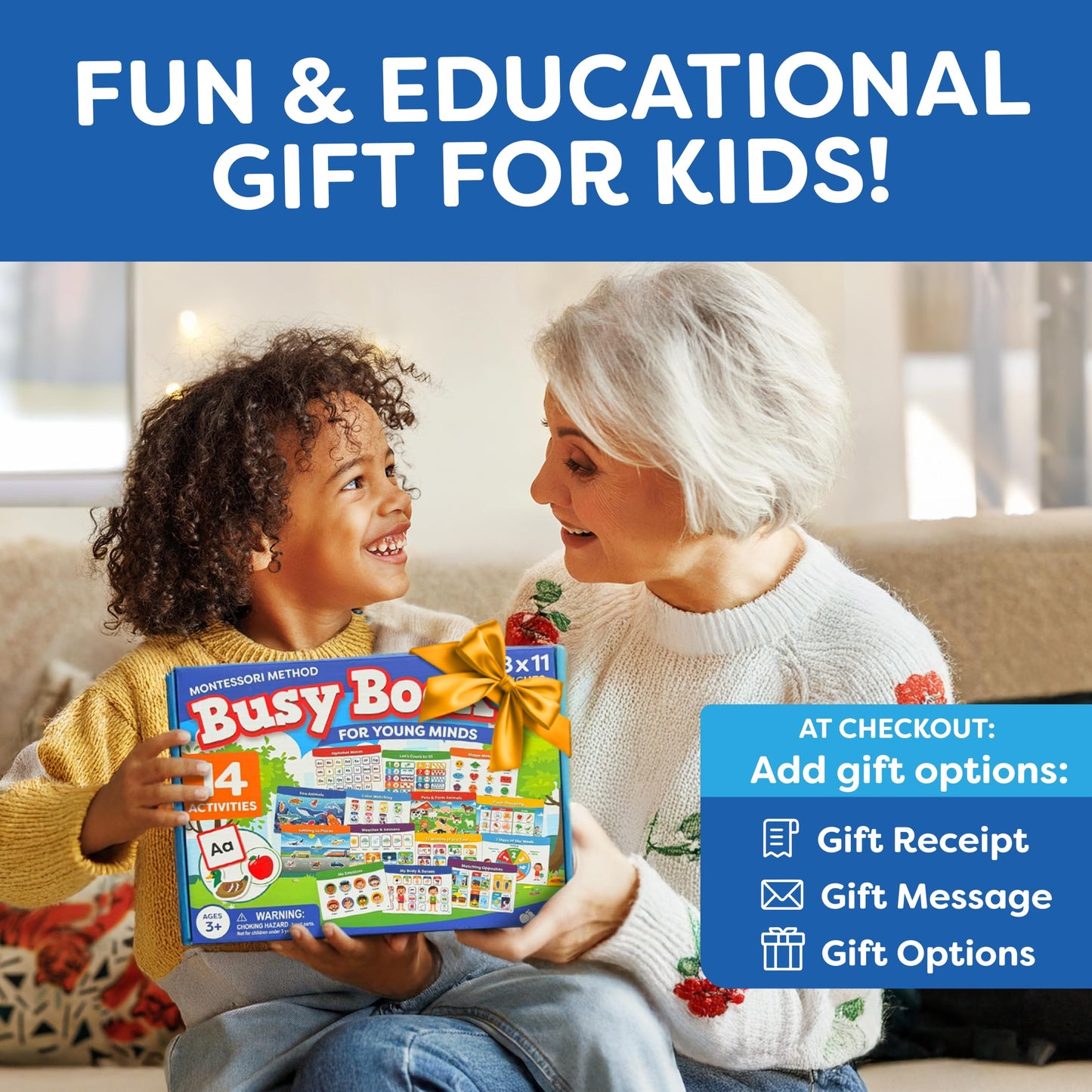 Montessori Preschool Busy Book For Toddlers Ages 3 And Up - Preassembled - Preschool Learning Activities Homeschool Montessori Toys - Gifts For 3 Year Old Boys - 4 Year Old Girl Birthday Gifts