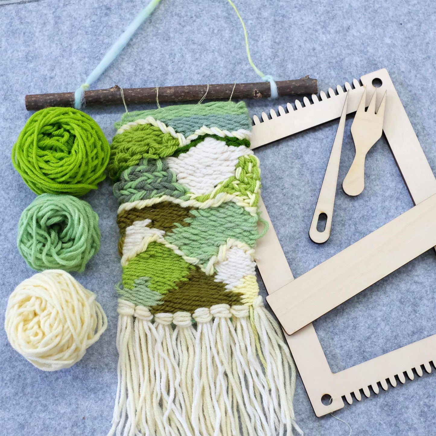 HAND U JOURNEY Rectangle Weaving Loom Kit 7.9''x11.8'' and 5.3''x7.8'', 2 Set with Weaving Tools and 16 Pages Instruction Book-Size M