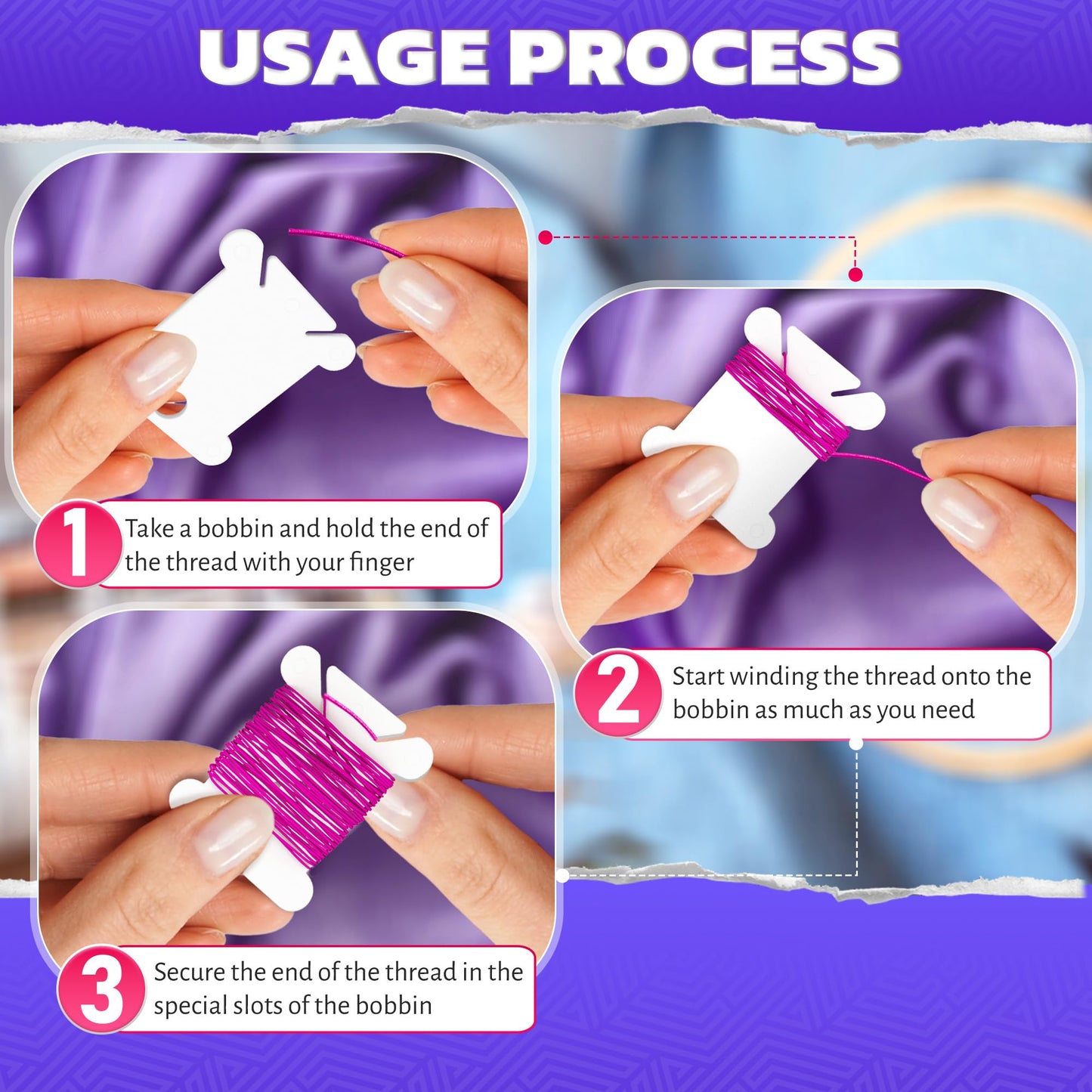 360 PCS Plastic Bobbins for Embroidery Floss | White Embroidery Floss Organizer, Embroidery Thread Organizer for Cross Stitch Organizer | Cotton Embroidery Floss Bobbins Storage for DIY Sewing Craft