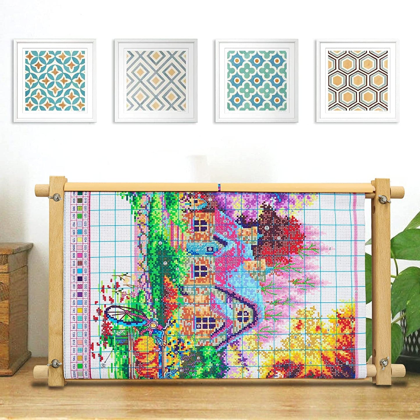 Beech Wood Tapestry Scroll Embroidery Frames, Needlepoint Cross Stitch Holder, Quilting Frames, Needlepoint Holder, Stitching Frame for Sewing, Cross Stitch, Embroidery Projects