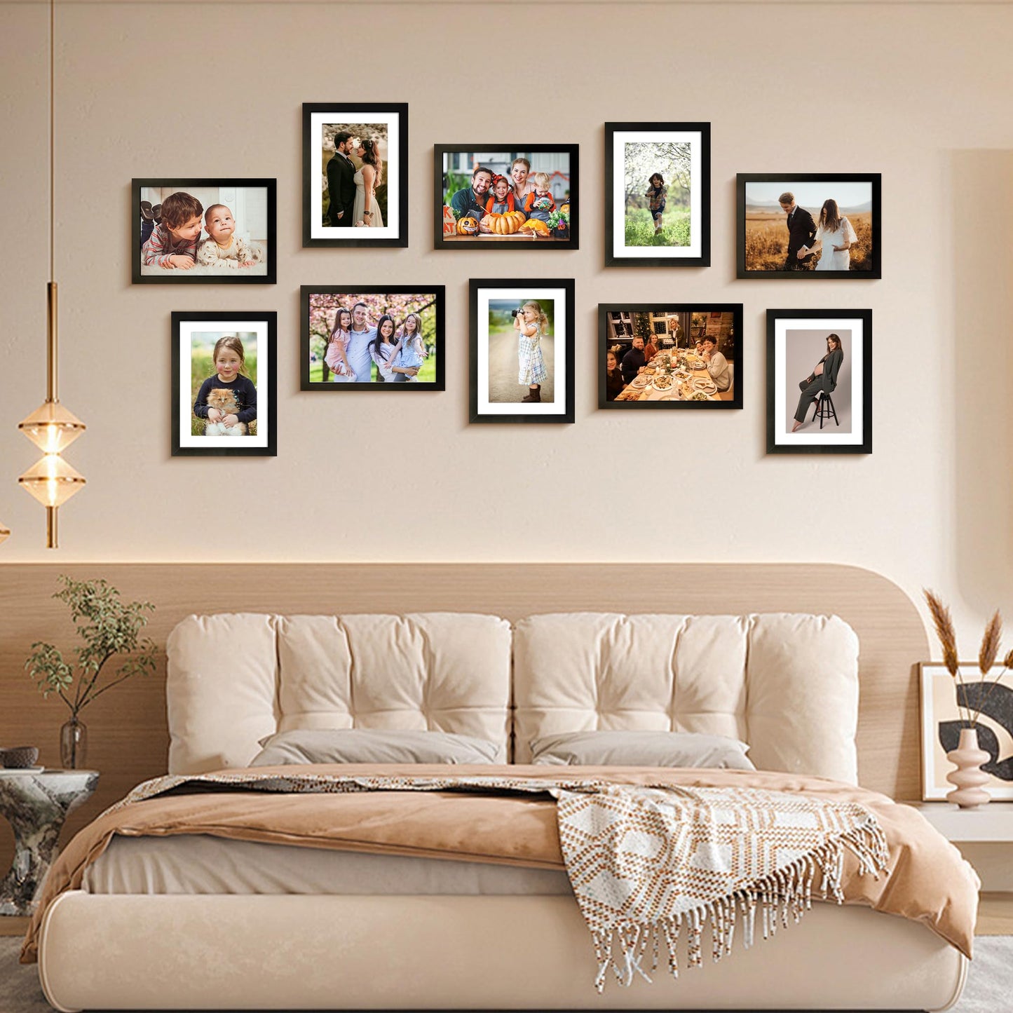 5x7 Picture Frame Set of 10, Photo Frame Bulk with HD Plexiglass, Display Pictures 4x6 with Mat or 5x7 Without Mat Multi Picture Frames Collage for Tabletop or Wall Display, Black